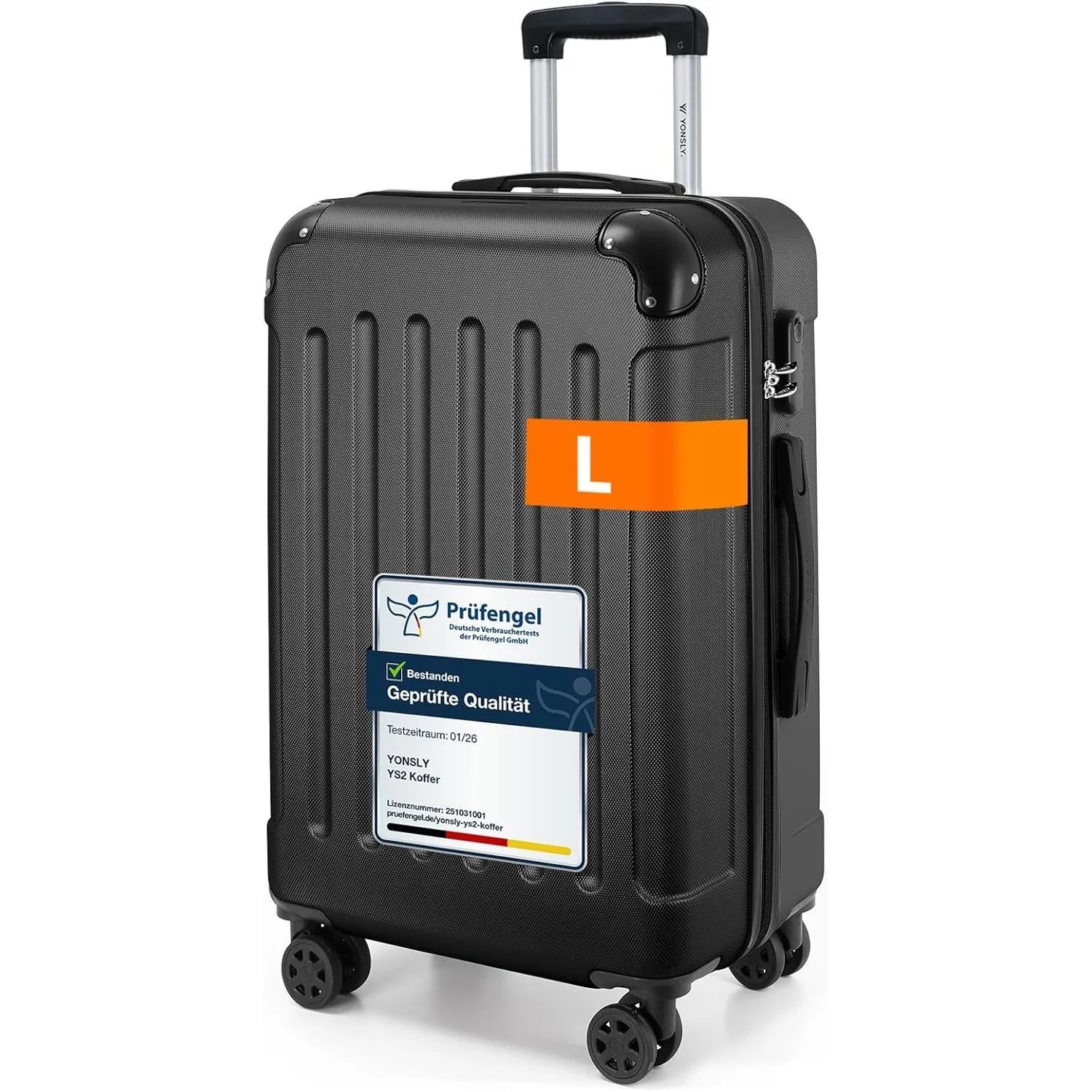 Gepäck Suitcase Reisekoffer, Trolley Rollkoffer Handgepäck, Hartschalenreisekoffer mit 360° Lenkrollen, Zahlenschloss, …