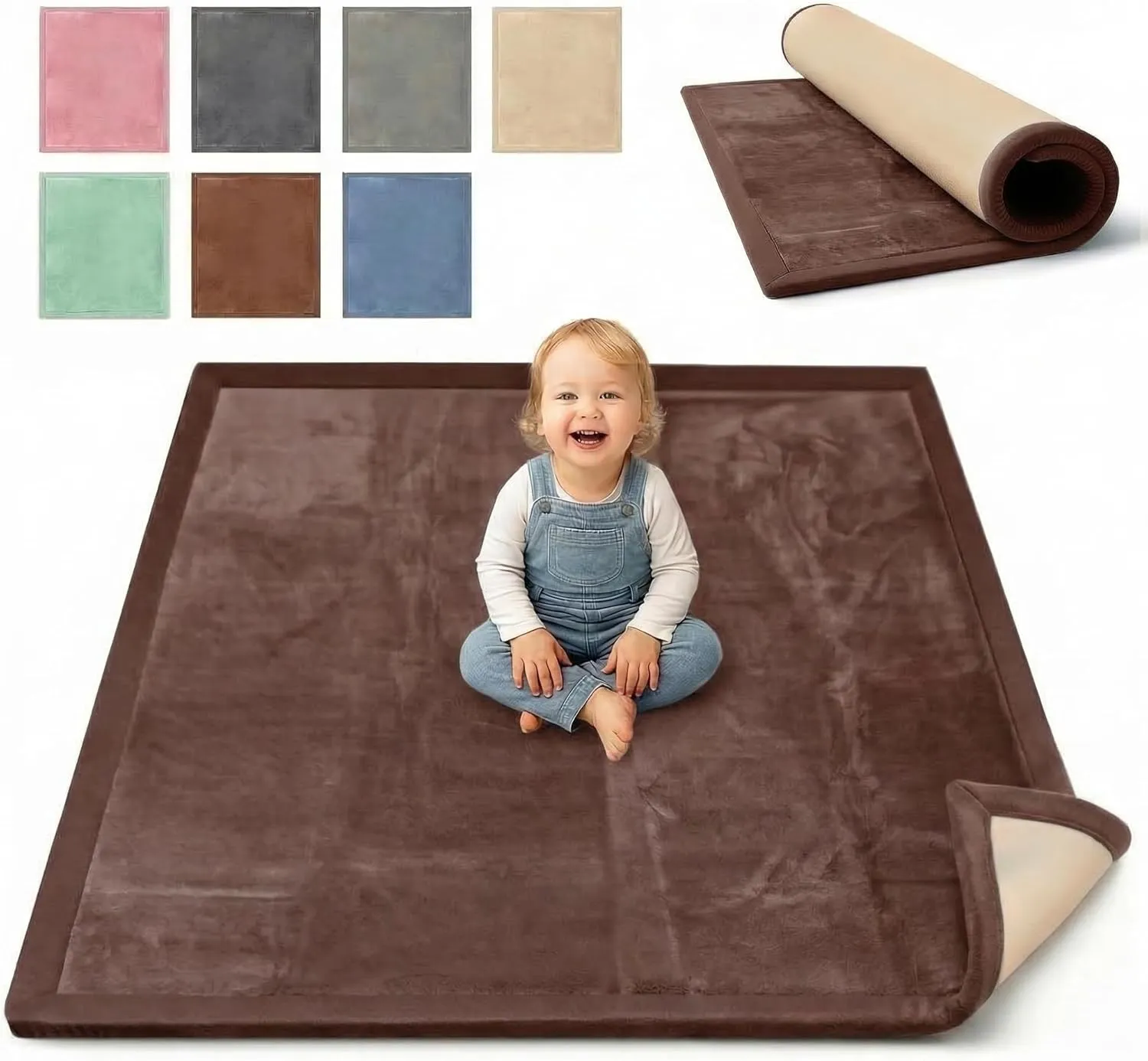 BabybeFun Baby Crawling Mat - Cuddly Soft - 3 cm Thick Play Mat - Protects Against Impacts - Carpet Children's Room 180…