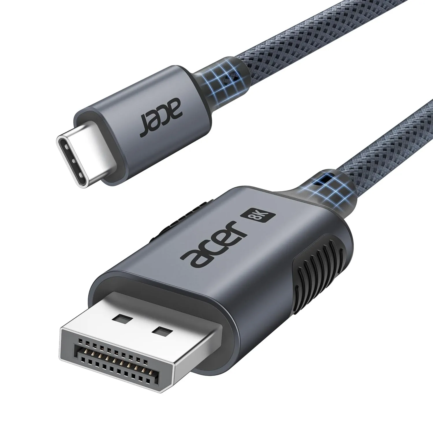 Acer USB C auf DisplayPort Kabel 2m (8K@60Hz, 4K@240Hz), Thunderbolt 3/4/5