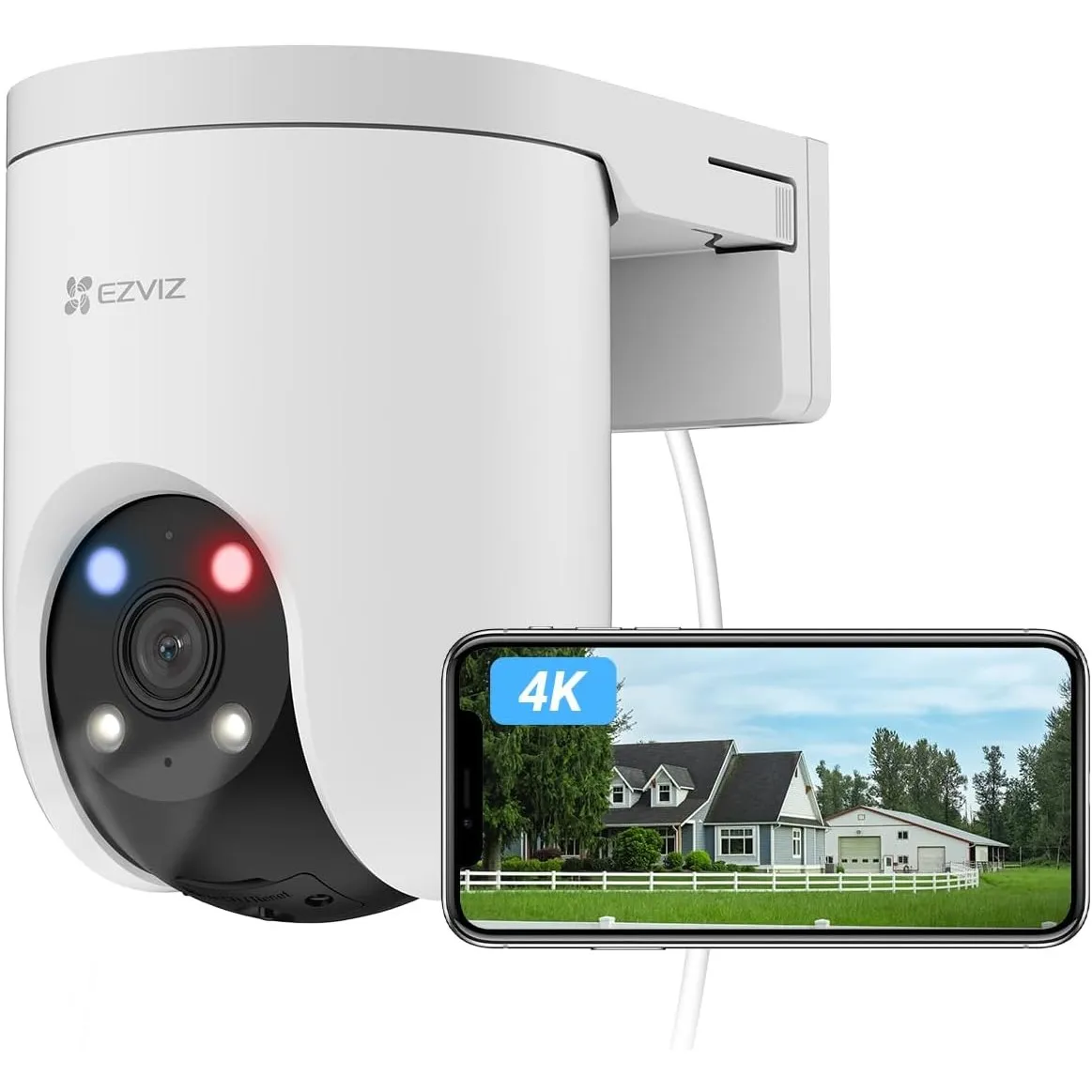 EZVIZ 4K Wi-Fi 6 Überwachungskamera Aussen, 2,4 & 5 GHz WLAN Kamera Outdoor, KI-Erkennung, Smart Tracking, Farbnachtsic…
