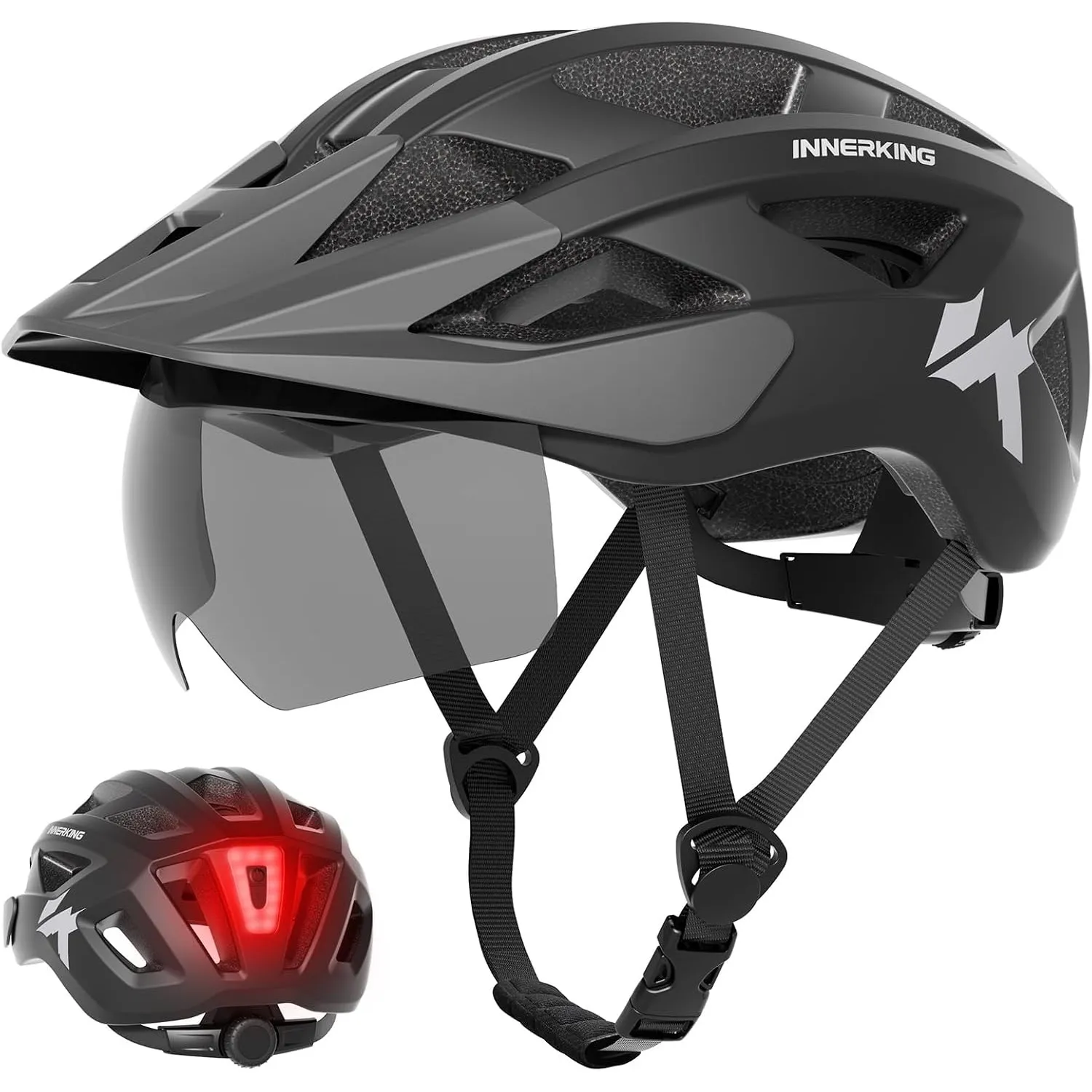 InnerKing Fahrradhelm Herren Damen Leichte Fahrradhelm mit LED Licht