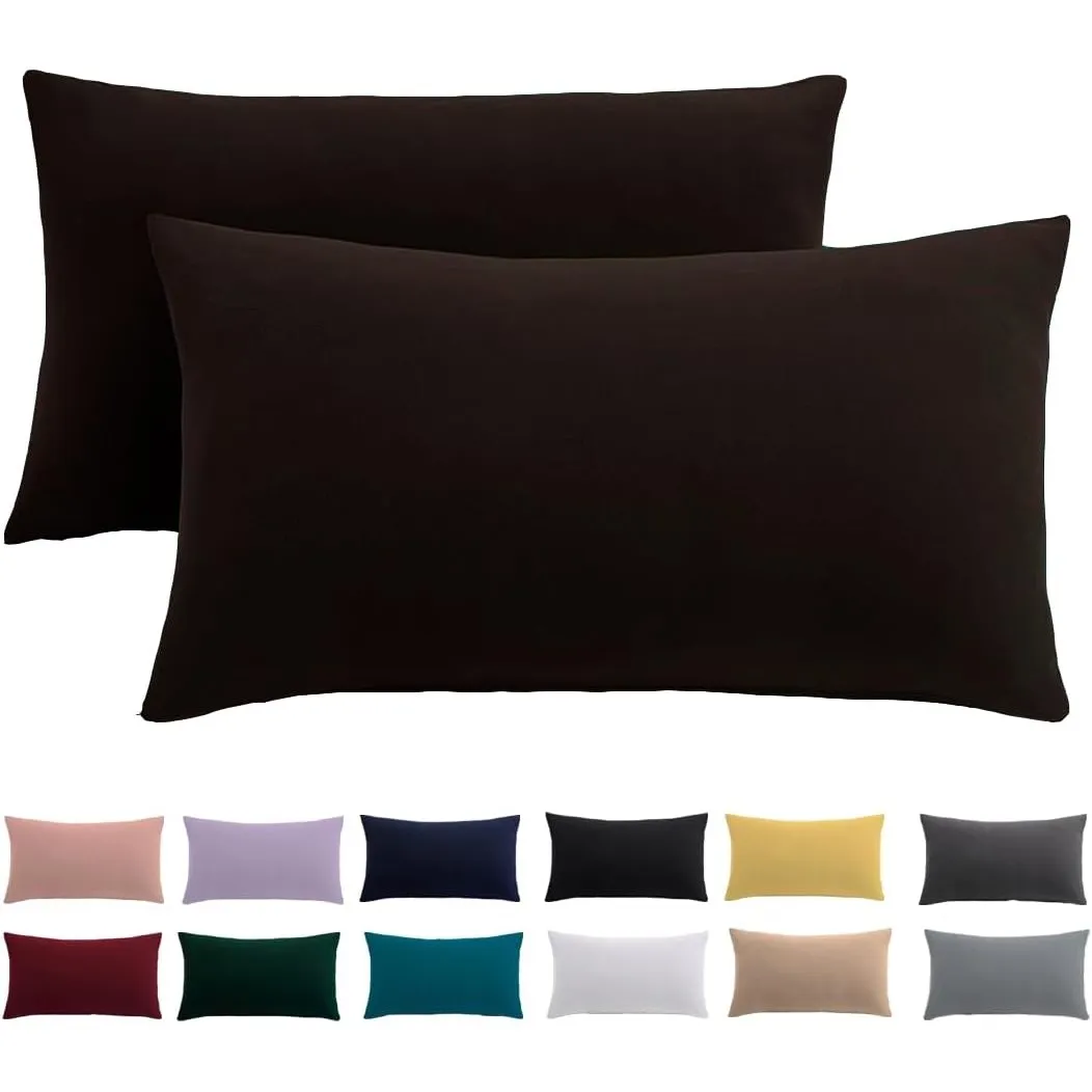 Kissenbezug 40 x 80 2er Set - Kopfkissenbezug 40x80 Braun Für Kissen 100% Mikrofaser Kissenhülle Bügelfrei & Knitterfre…