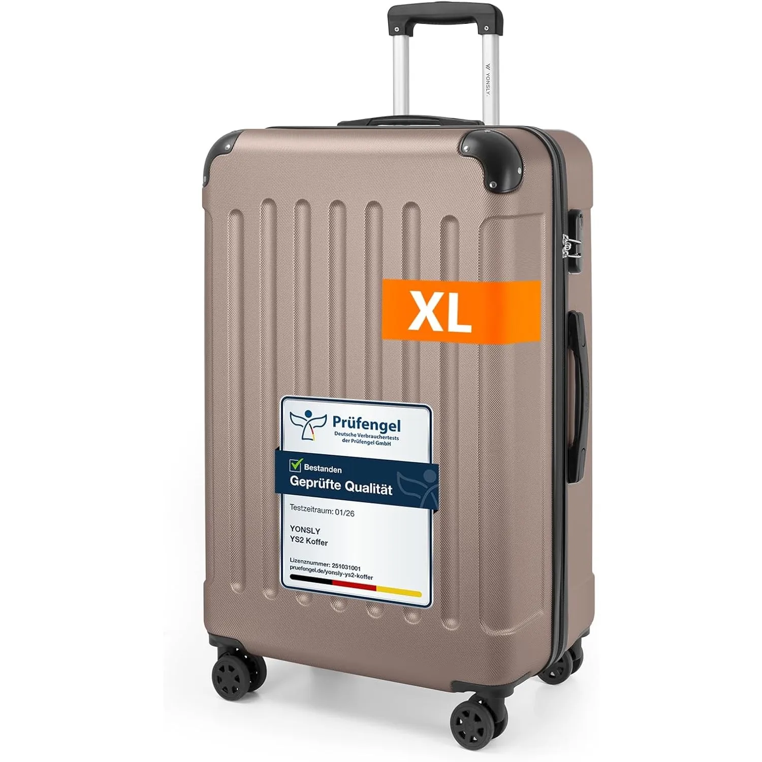 Gepäck Suitcase Reisekoffer, Trolley Rollkoffer Handgepäck, Hartschalenreisekoffer mit 360° Lenkrollen, Zahlenschloss, …