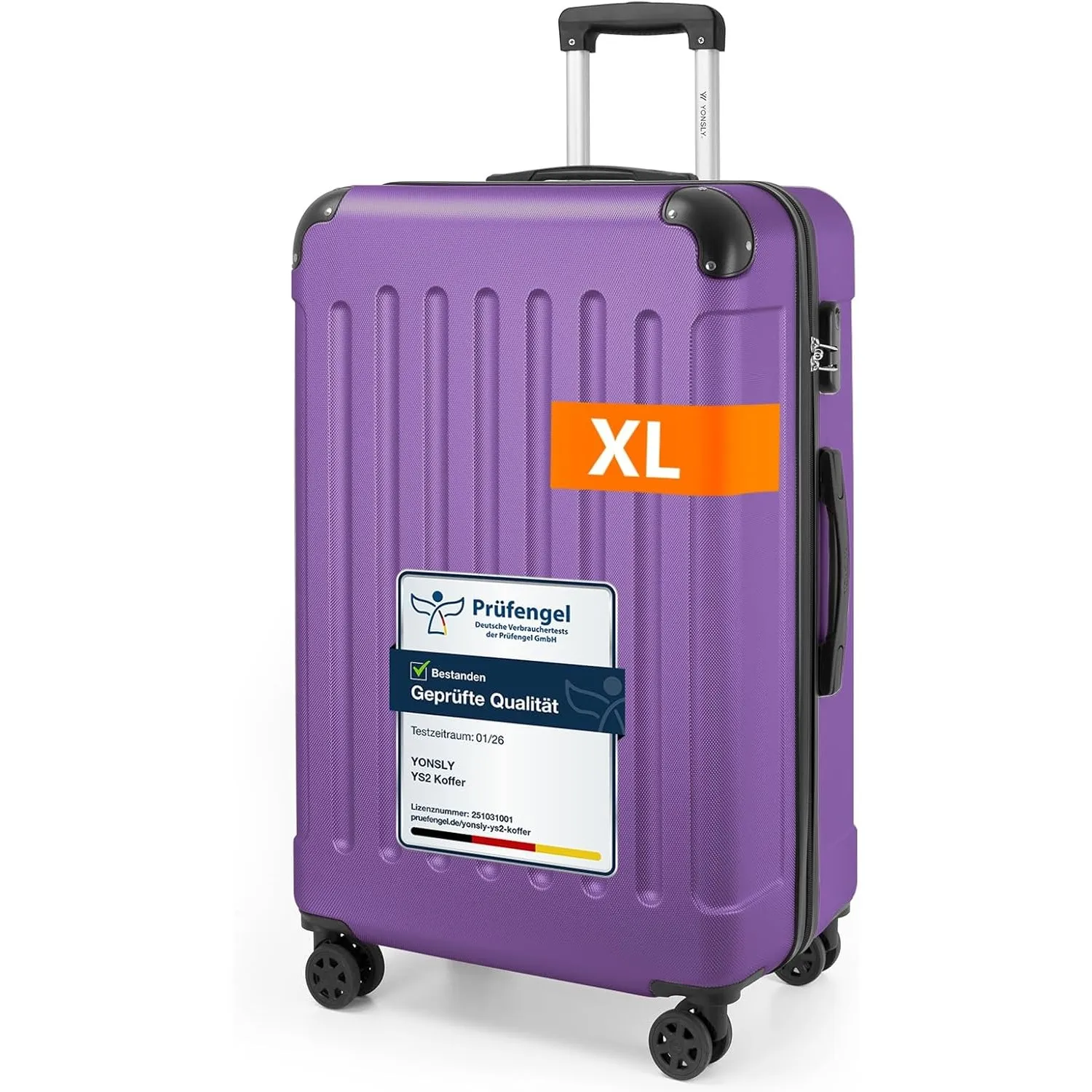 Gepäck Suitcase Reisekoffer, Trolley Rollkoffer Handgepäck, Hartschalenreisekoffer mit 360° Lenkrollen, Zahlenschloss, …