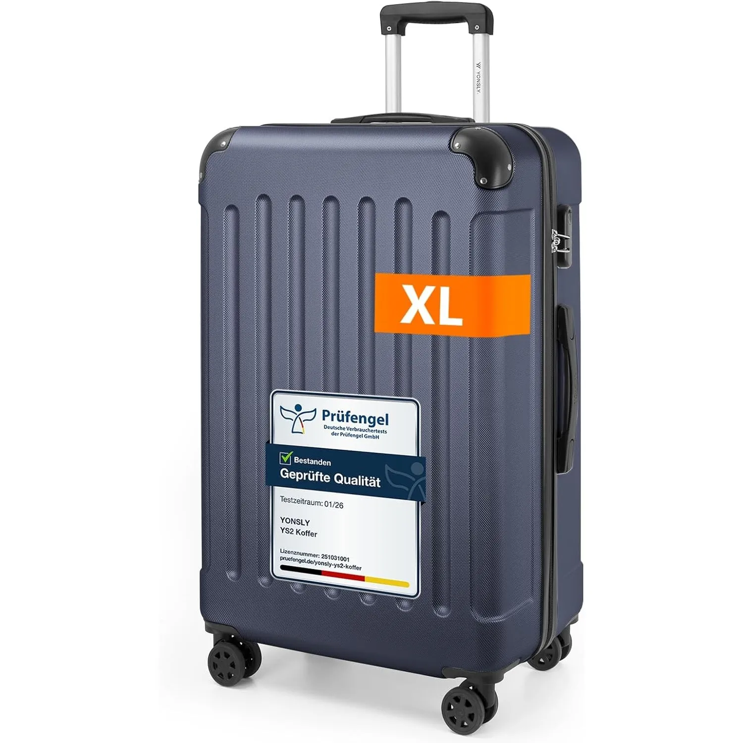 Gepäck Suitcase Reisekoffer, Trolley Rollkoffer Handgepäck, Hartschalenreisekoffer mit 360° Lenkrollen, Zahlenschloss, …