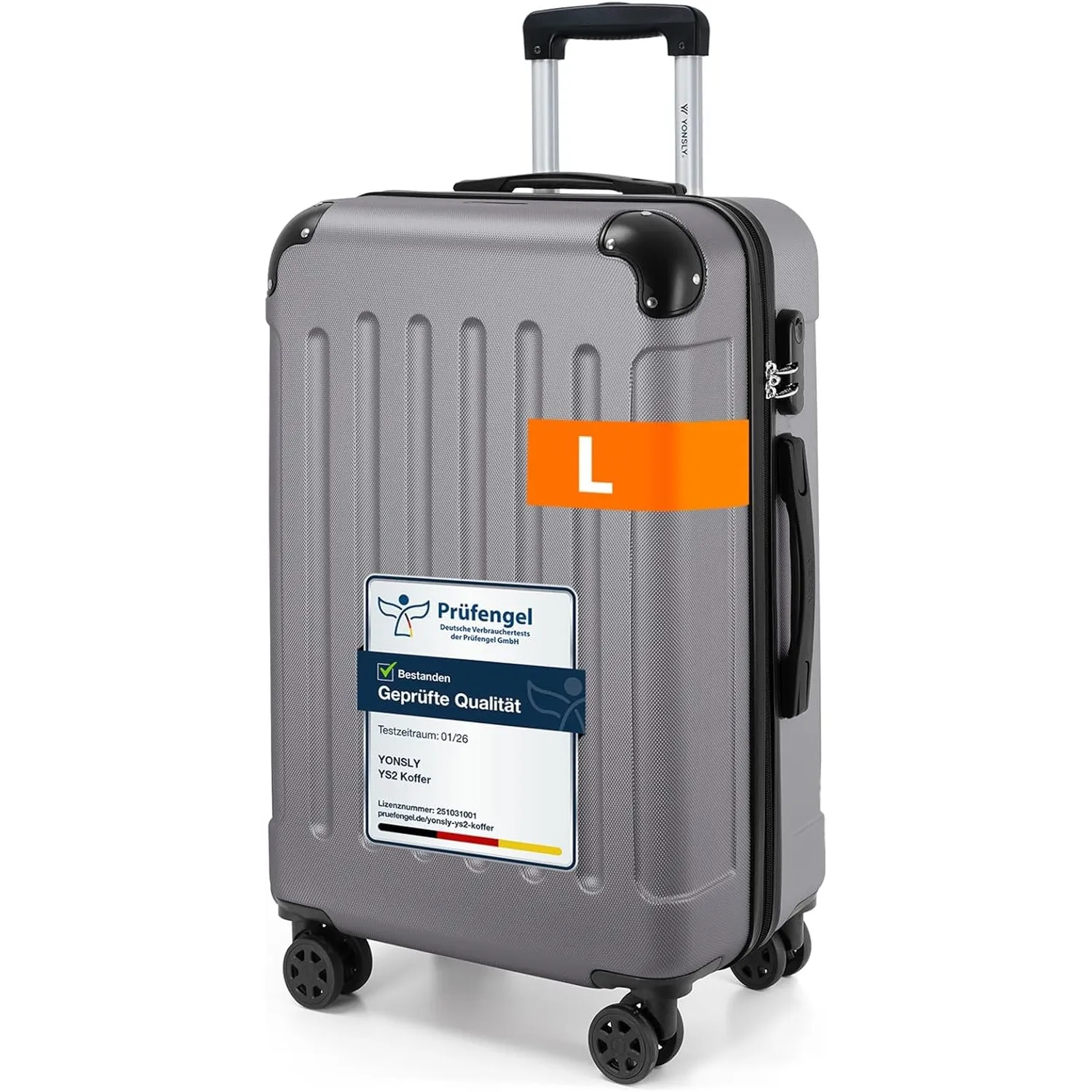 Gepäck Suitcase Reisekoffer, Trolley Rollkoffer Handgepäck, Hartschalenreisekoffer mit 360° Lenkrollen, Zahlenschloss, …