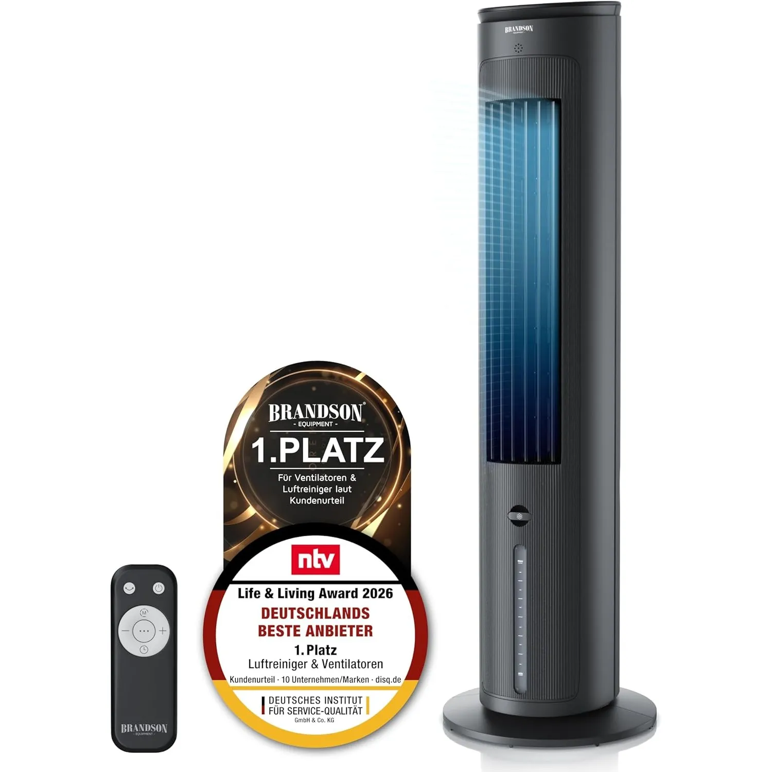 Brandson - Turmventilator mit Wasserkühlung - Preisträger 2026 - Verdunstungskühler - Luftkühler - Ventilator - mobile …