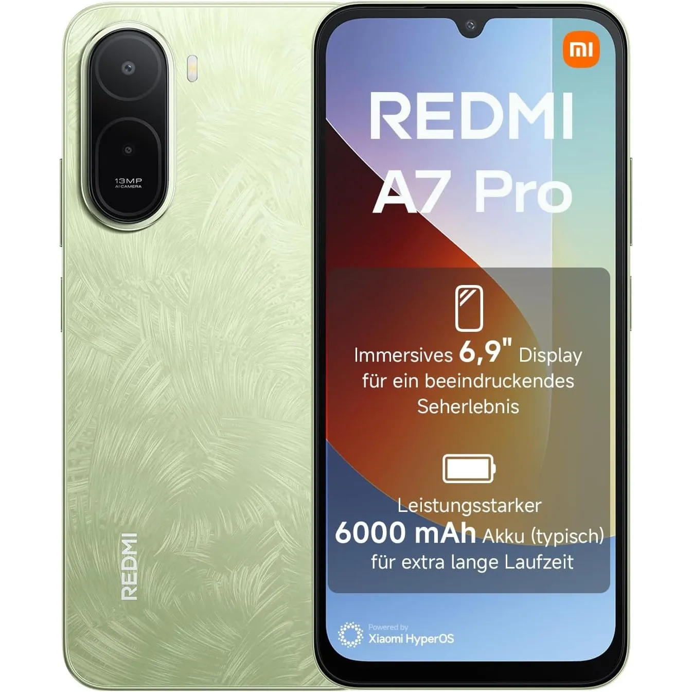 XIAOMI REDMI A7 Pro Smartphone 4+ 128GB, 6000mAh, 13MP Kamera, Palm Green | 6,9" HD+ Displa, Octa-Core Prozessor, 13MP …