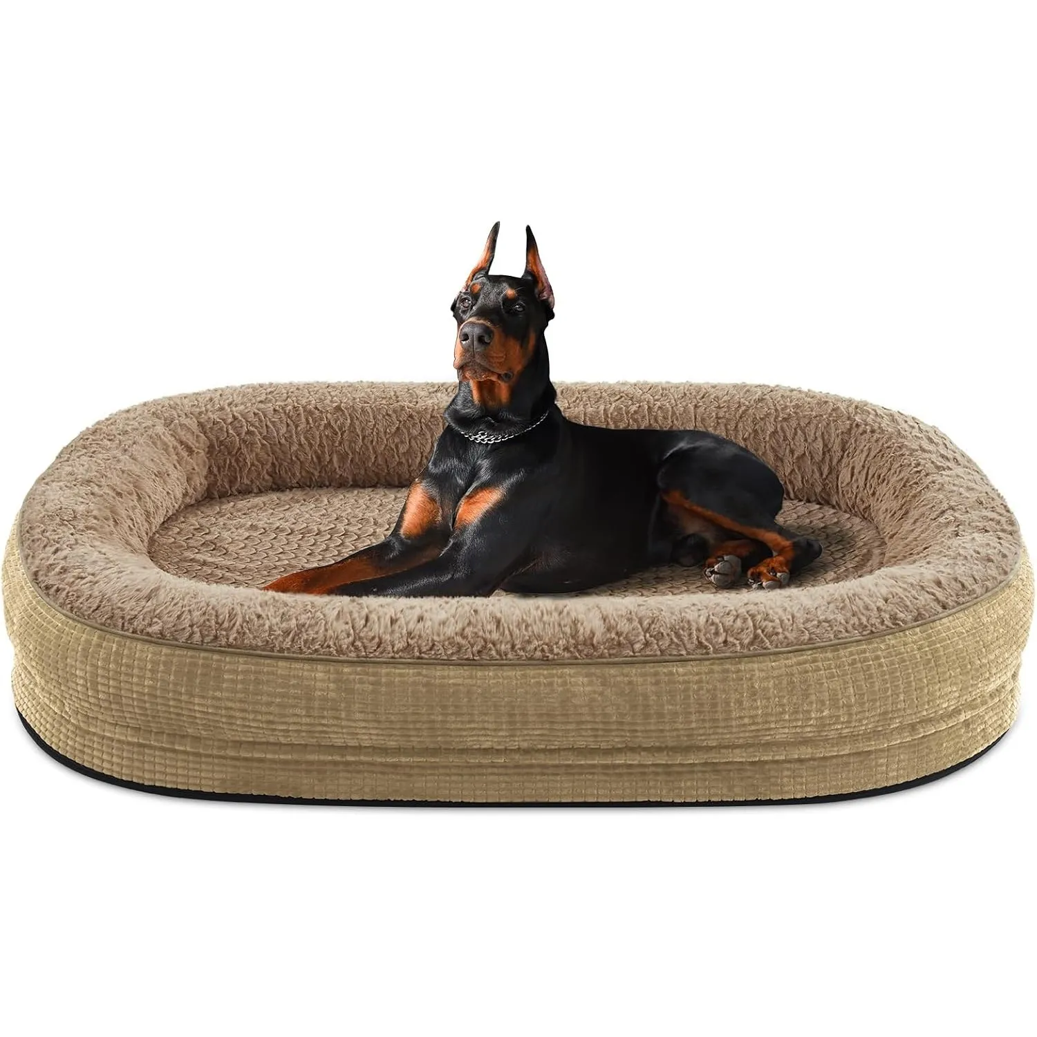 Pawk Orthopädisches Hundebett Grosse Hunde, 122x89cm, Hellbraun