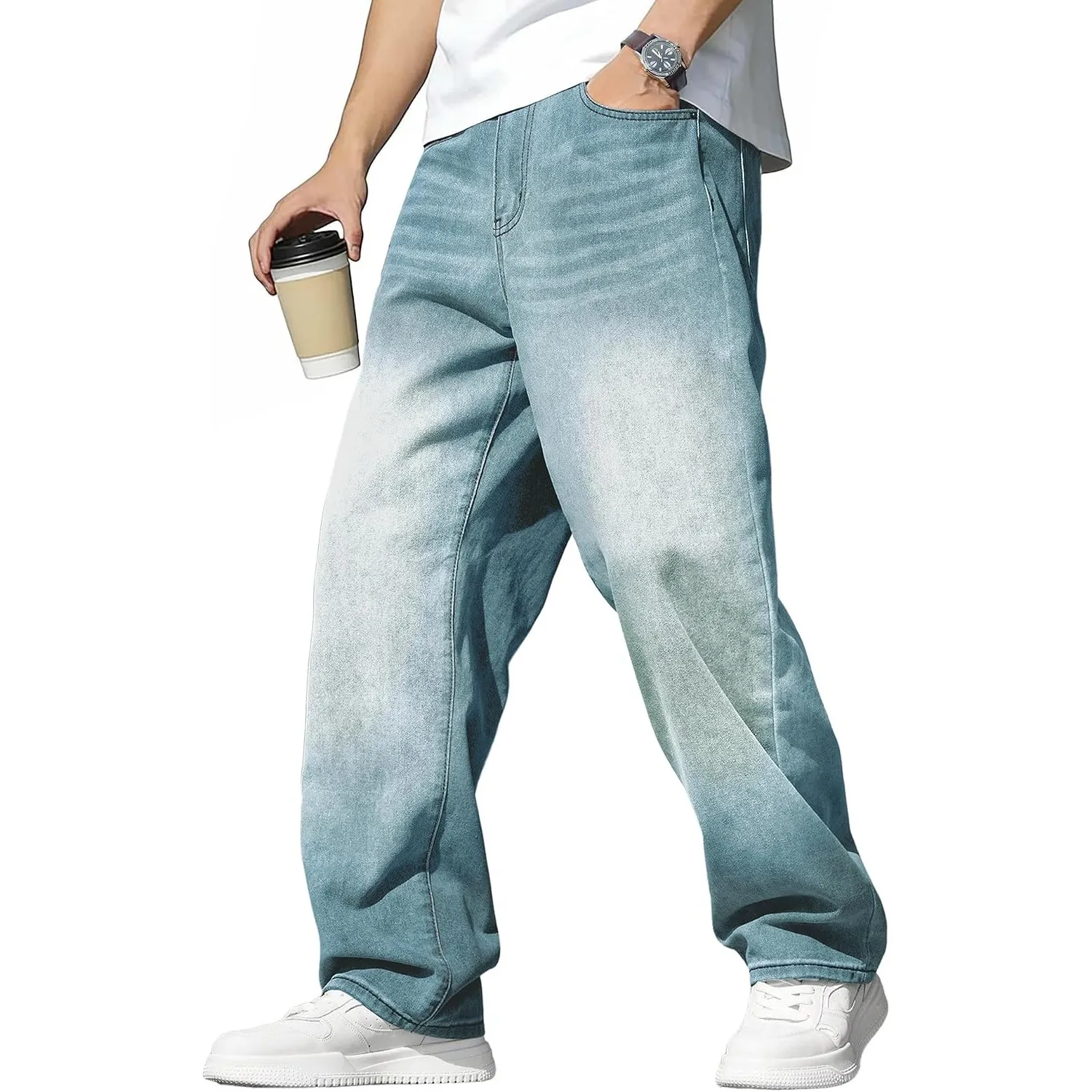 JMIERR Jeans Herren Baggy Stretch Y2K Denim Hose