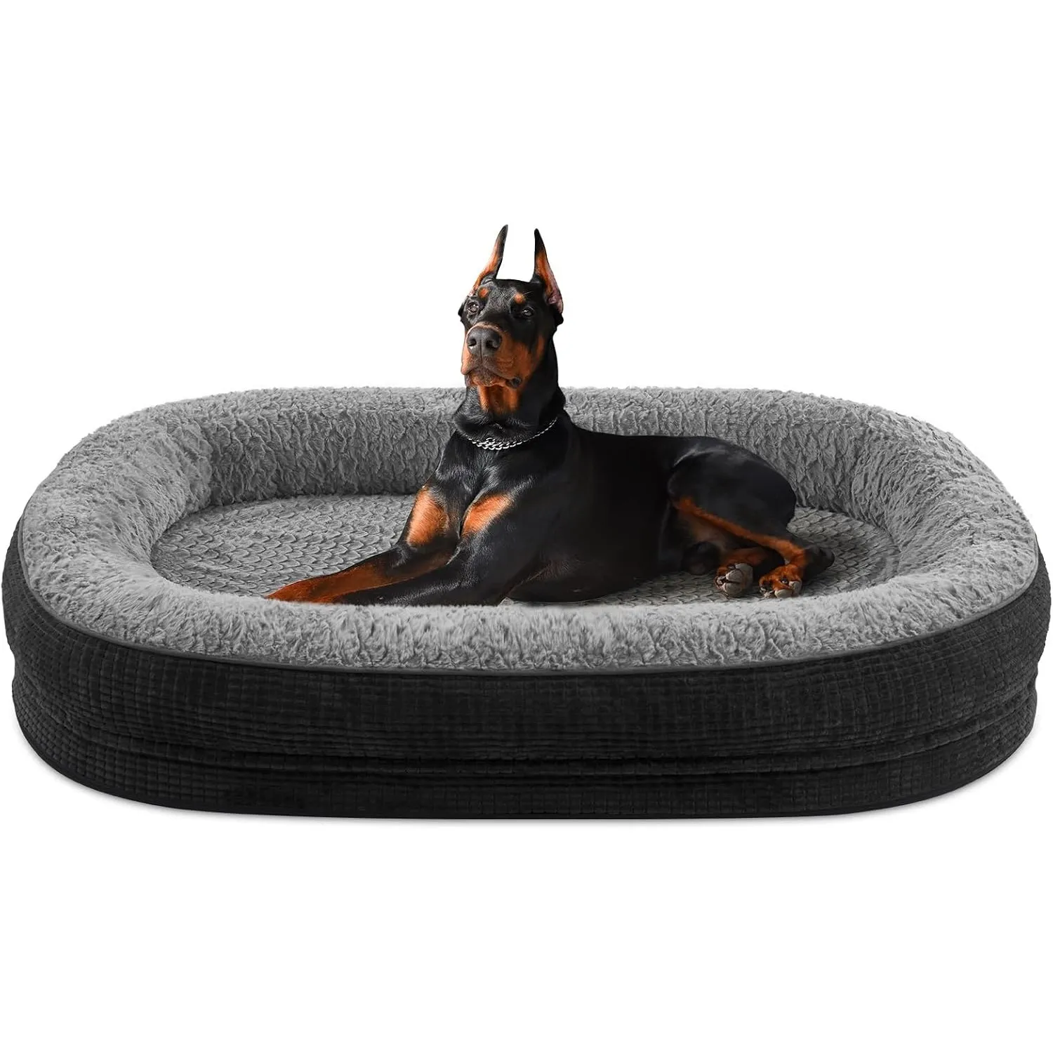 Pawk Orthopädisches Hundebett Grosse Hunde, 122x89cm, Schwarz
