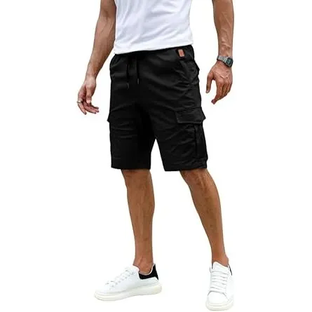 Elegancity Kurze Hosen Herren Cargo Shorts Sommer Freizeithose Kurze Elastische Taille Chino Shorts Mit 6 Taschen S-XXL