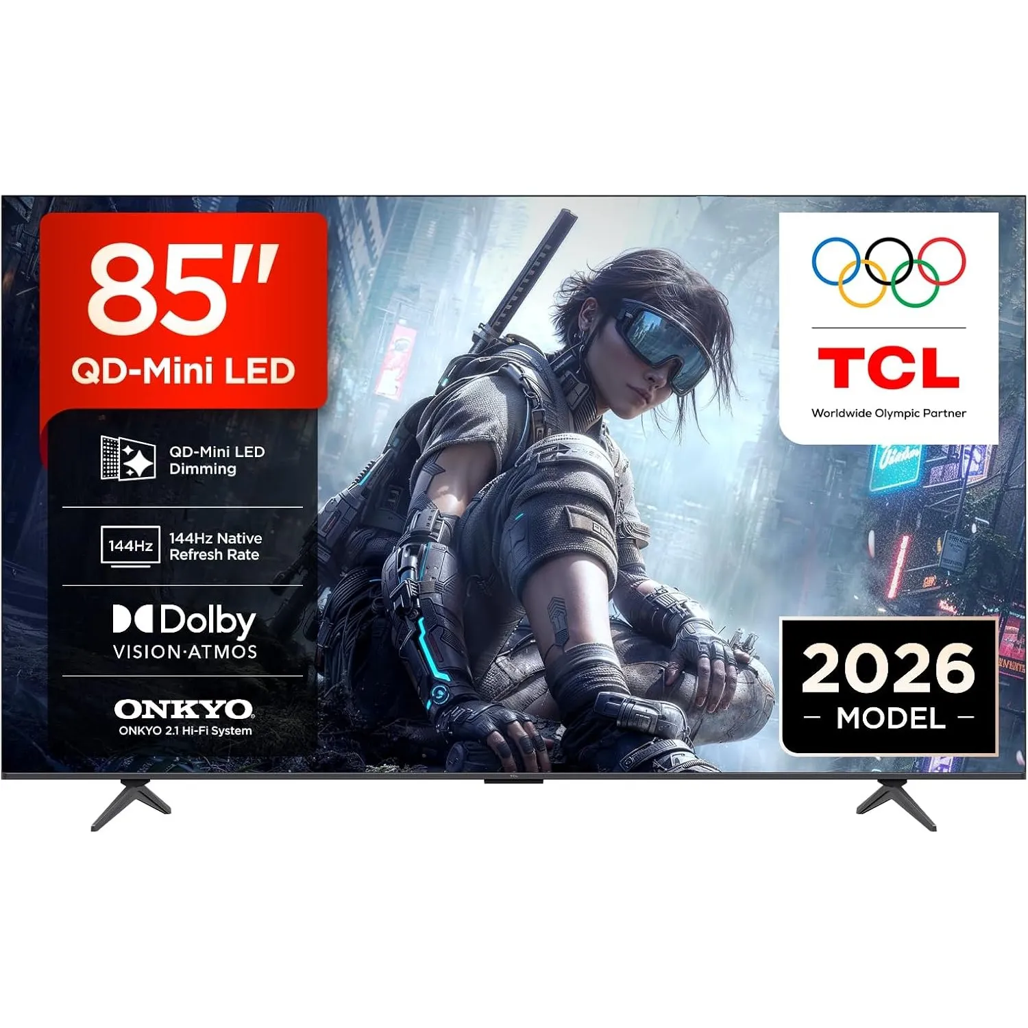 TCL 85T8D QD-Mini LED 85 Zoll Fernseher, 4K Smart TV, Google TV, 144 Hz