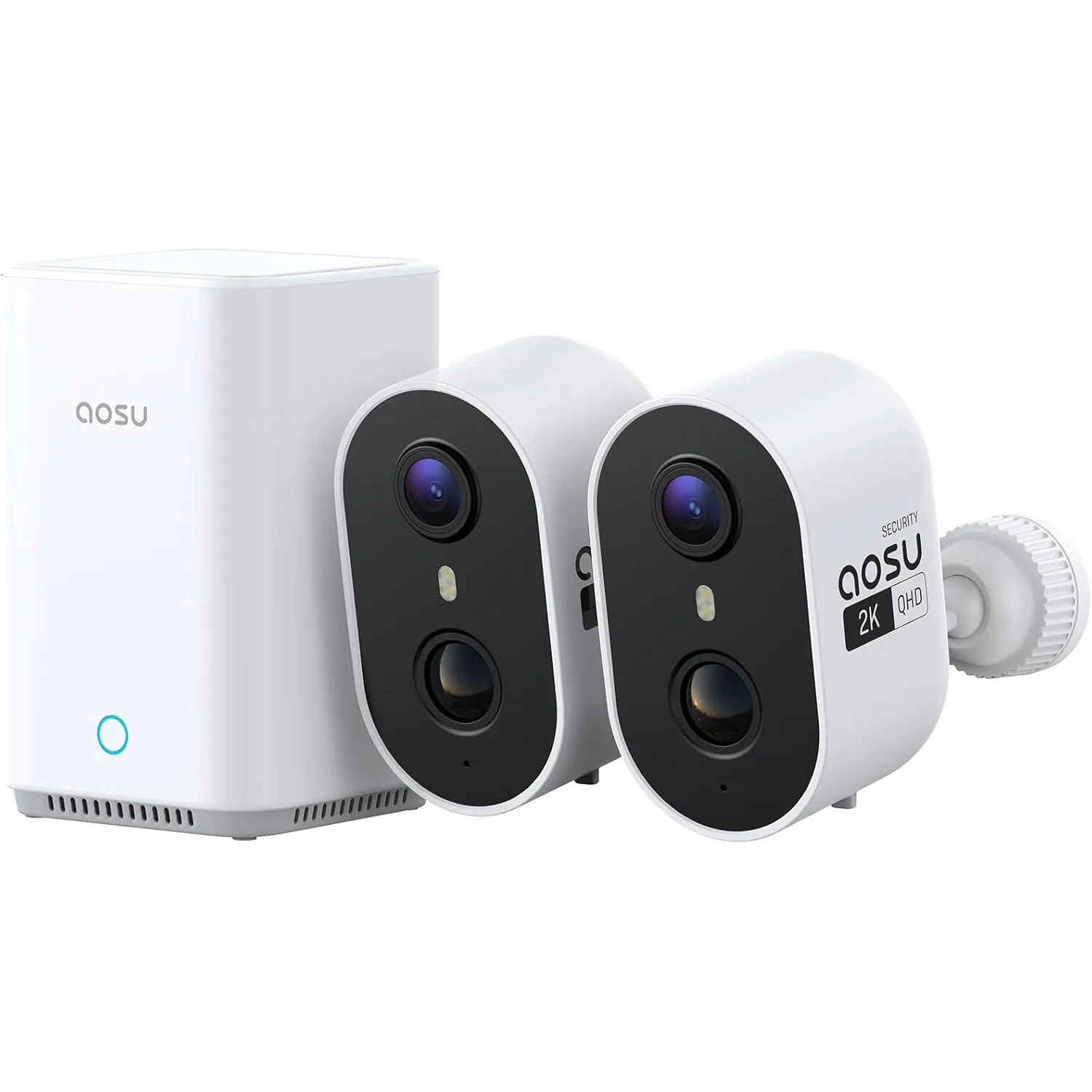 aosu 2K 3MP Überwachungskamera Aussen Akku 2er-Kit mit aosuBase 32GB Lokal | Kabellose Kamera Überwachug Aussen WLAN PI…
