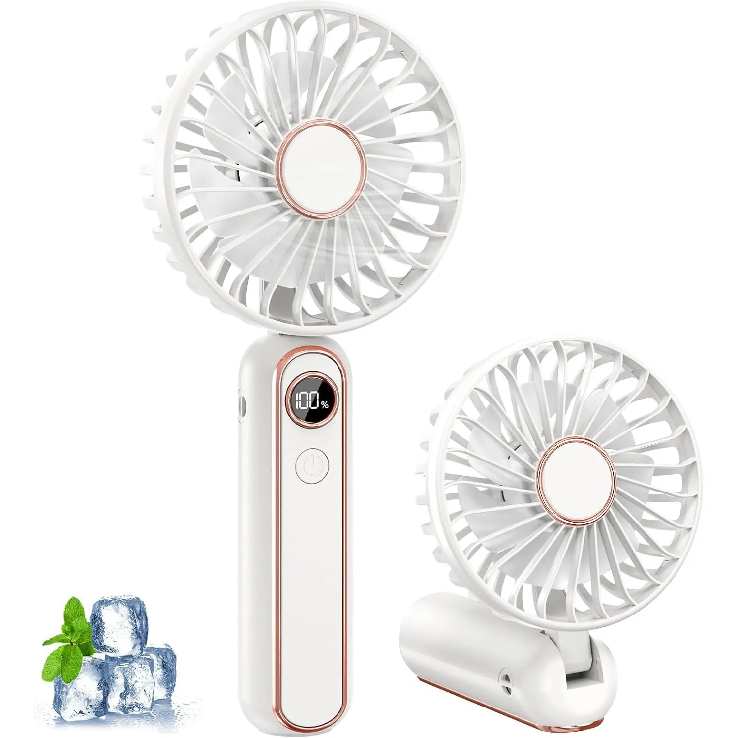 Handventilator, Tragbarer Mini Ventilator, Wiederaufladbar USB Ventilator, Kleiner Ventilator mit 6 Geschwindigkeitsstu…