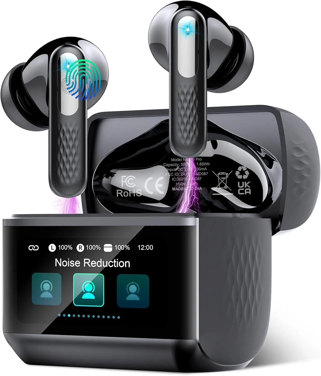 ZYHKON Bluetooth Kopfhörer mit Touchscreen, In Ear Kopfhörer Kabellos Bluetooth 5.4 mit ANC/ENC Mic mit Geräuschunterdr…