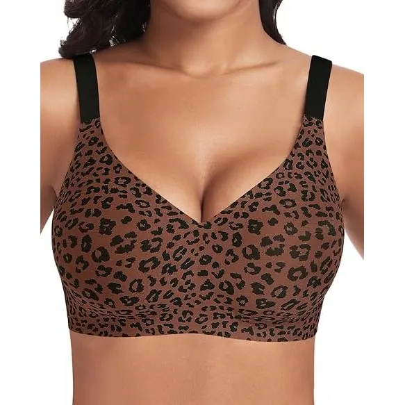 Jiuday BH ohne Bügel Push Up BH Große Brüste Starker Halt Bügelloser Bustier Damen Gepolstert Seamless Soft Bra ohne Bu…