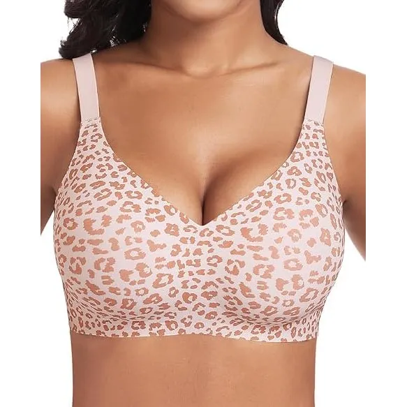 Jiuday BH ohne Bügel Push Up BH Große Brüste Starker Halt Bügelloser Bustier Damen Gepolstert Seamless Soft Bra ohne Bu…