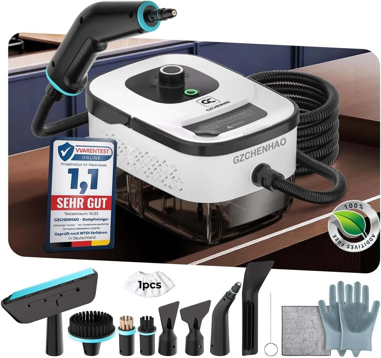 14-IN-1 Dampfreiniger Handgerät【99,99% Keimreduktion-Führende Deutsche SPJ Technik】【9-Sekunden Turbo-Dampf-Intelligent …