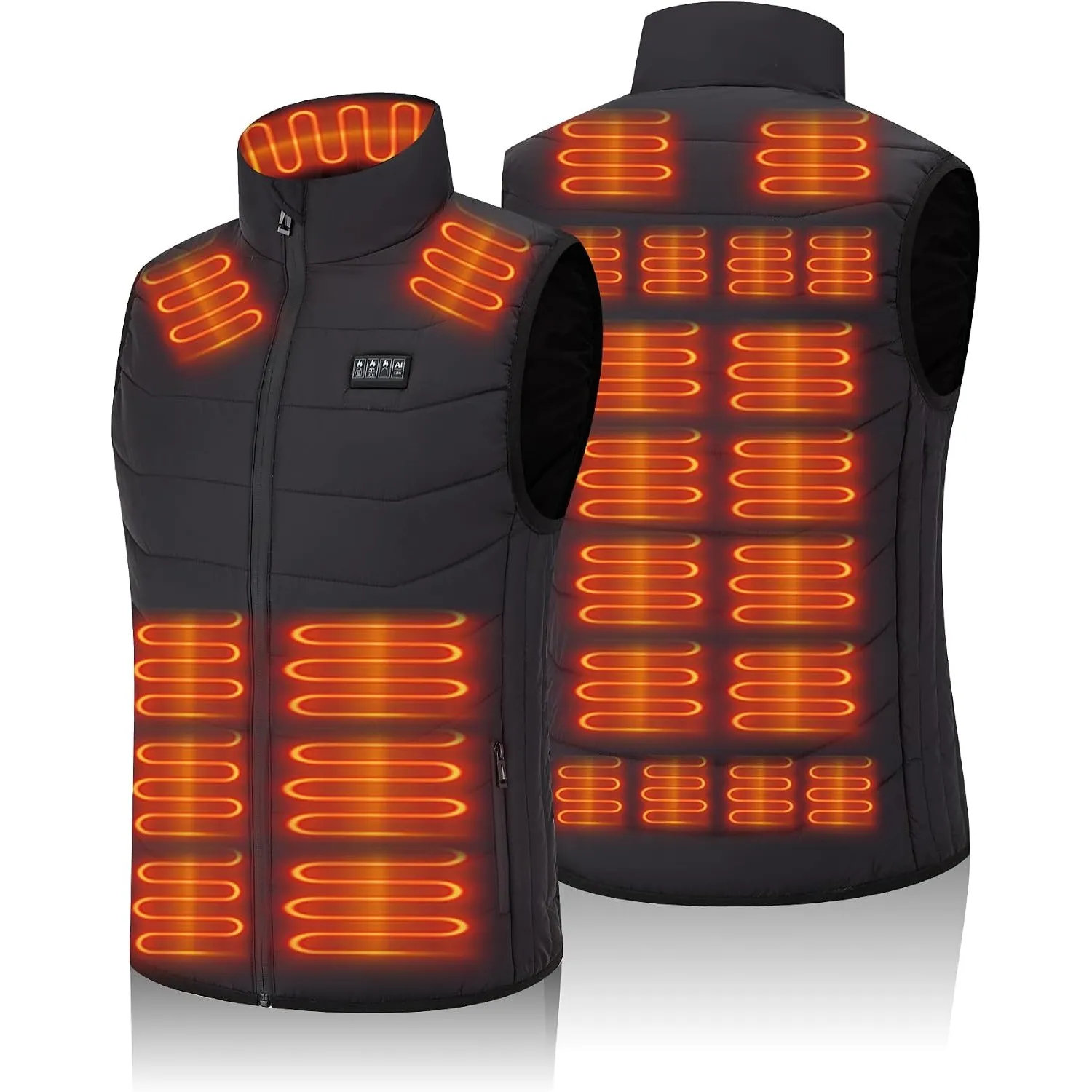 Heizweste für Herren Damen mit 26 Heizbereichen, Beheizbare Weste mit 5V USB & 7,4V DC Doppelanschluss, schnelles Aufhe…