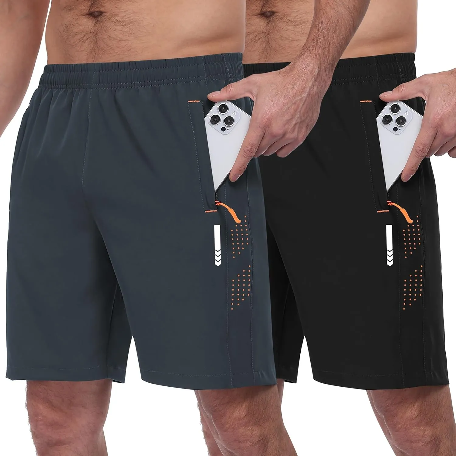 Sporthose Herren Kurz Leicht Trainingshosen Kurze Hosen Herren Sport Shorts Männer Sommer Jogginghose mit Reißverschlus…
