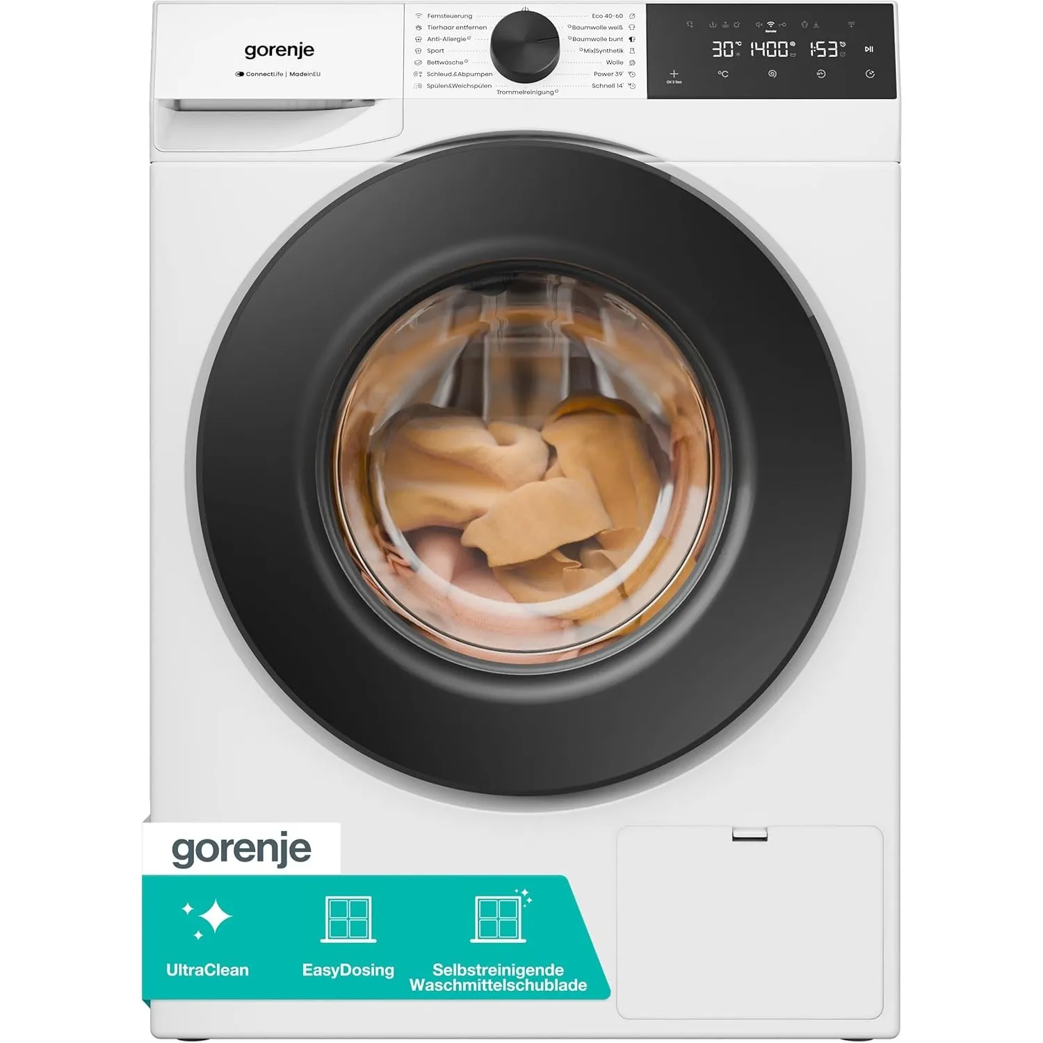 Gorenje W5G474A2P1 Waschmaschine mit Dampffunktion /7 KG /1400 U-Min/ConnectLife /15 Programme/UltraClean/AquaStop/Stea…