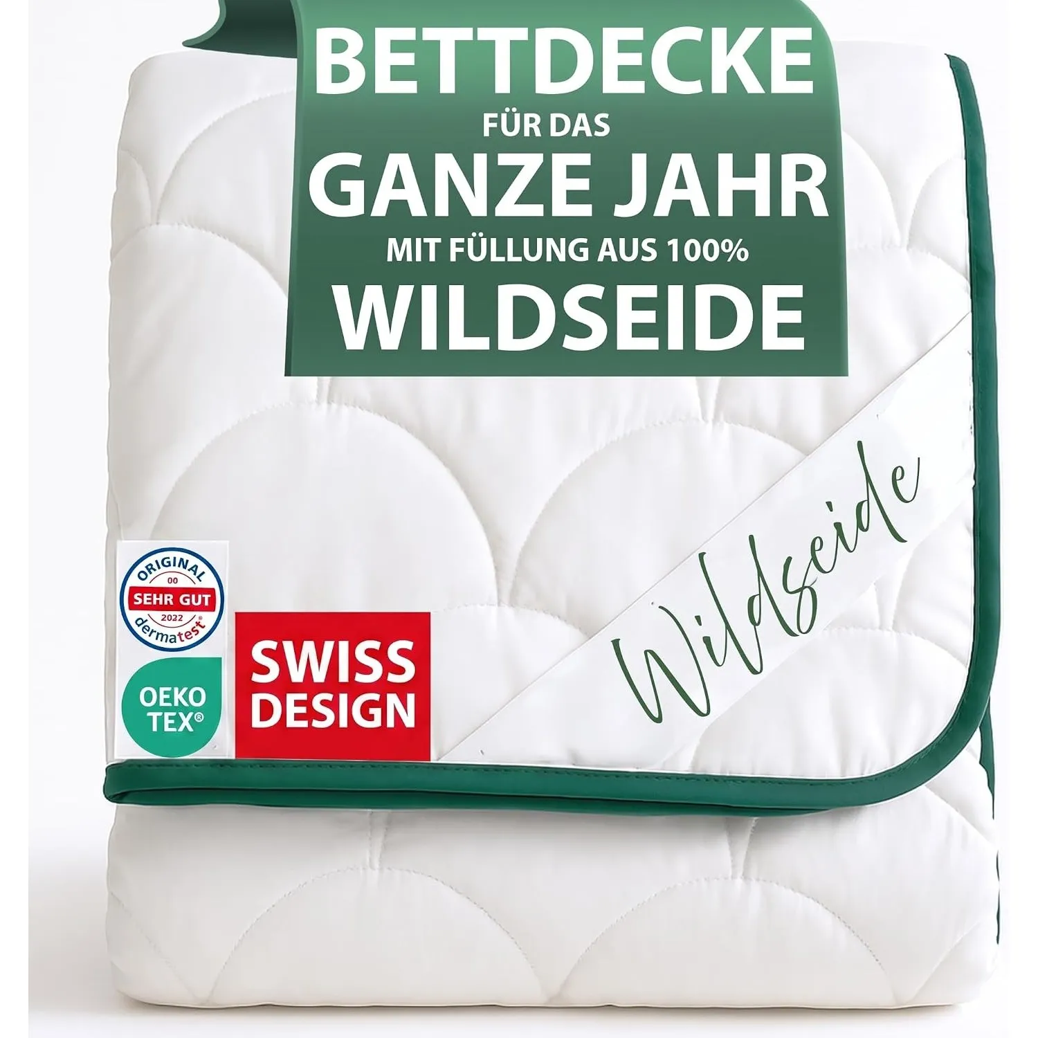 Welldora Premium Ganzjahresdecke 155x220, Füllung 100% Wildseide, Oeko-Tex