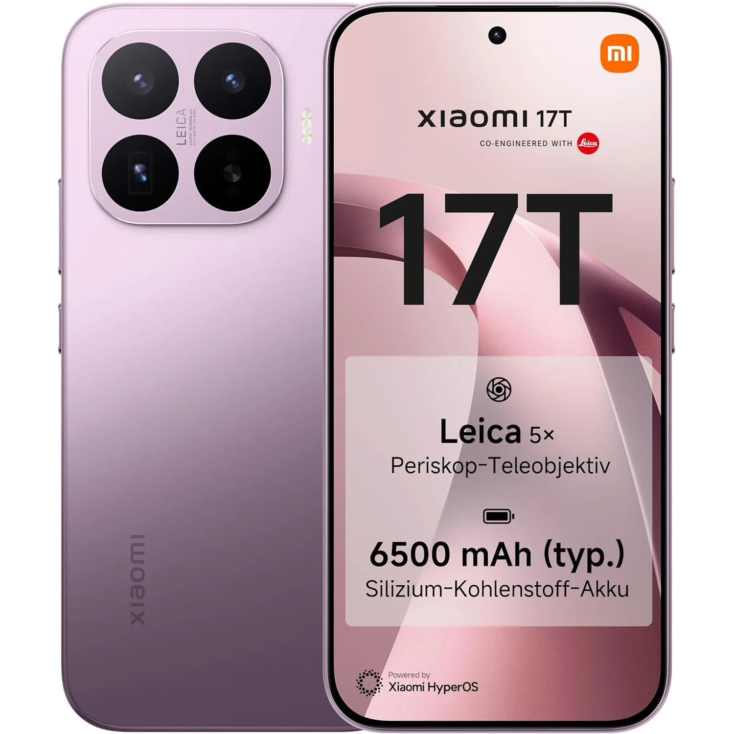 Xiaomi 17T Smartphone 12+512GB, 6500mAh Akku, Leica 5X Telekamera, Violett