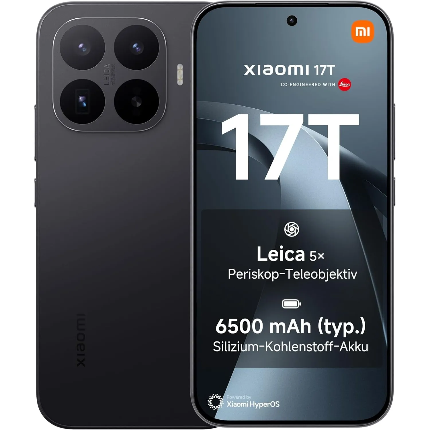 XIAOMI 17T Smartphone 12+256GB, 6500mAh Akku, Leica 5X Telekamera, Schwarz