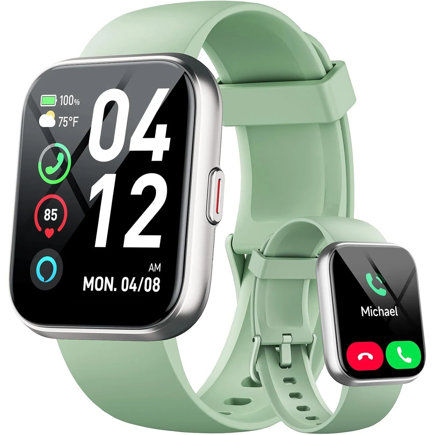 Smartwatch Herren Damen, 1.85" Smart Watch mit Telefonfunktion/Whatsapp, Fitnessuhr Tracker mit Herzfrequenz/Schlafmoni…