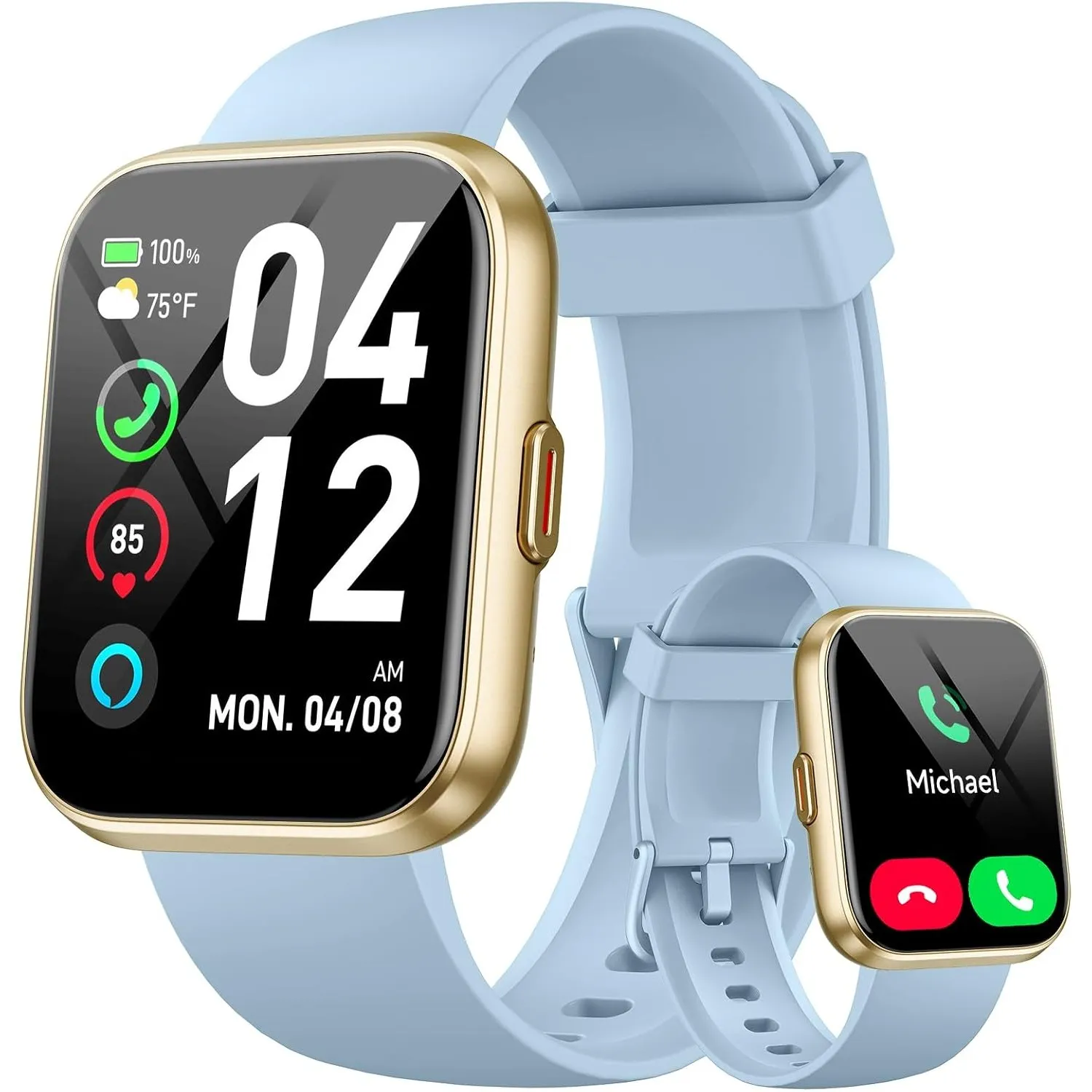 Smartwatch Herren Damen, 1.85" Smart Watch Fitnessuhr mit Telefonfunktion/Whatsapp, Fitness Tracker mit Herzfrequenz/Sc…