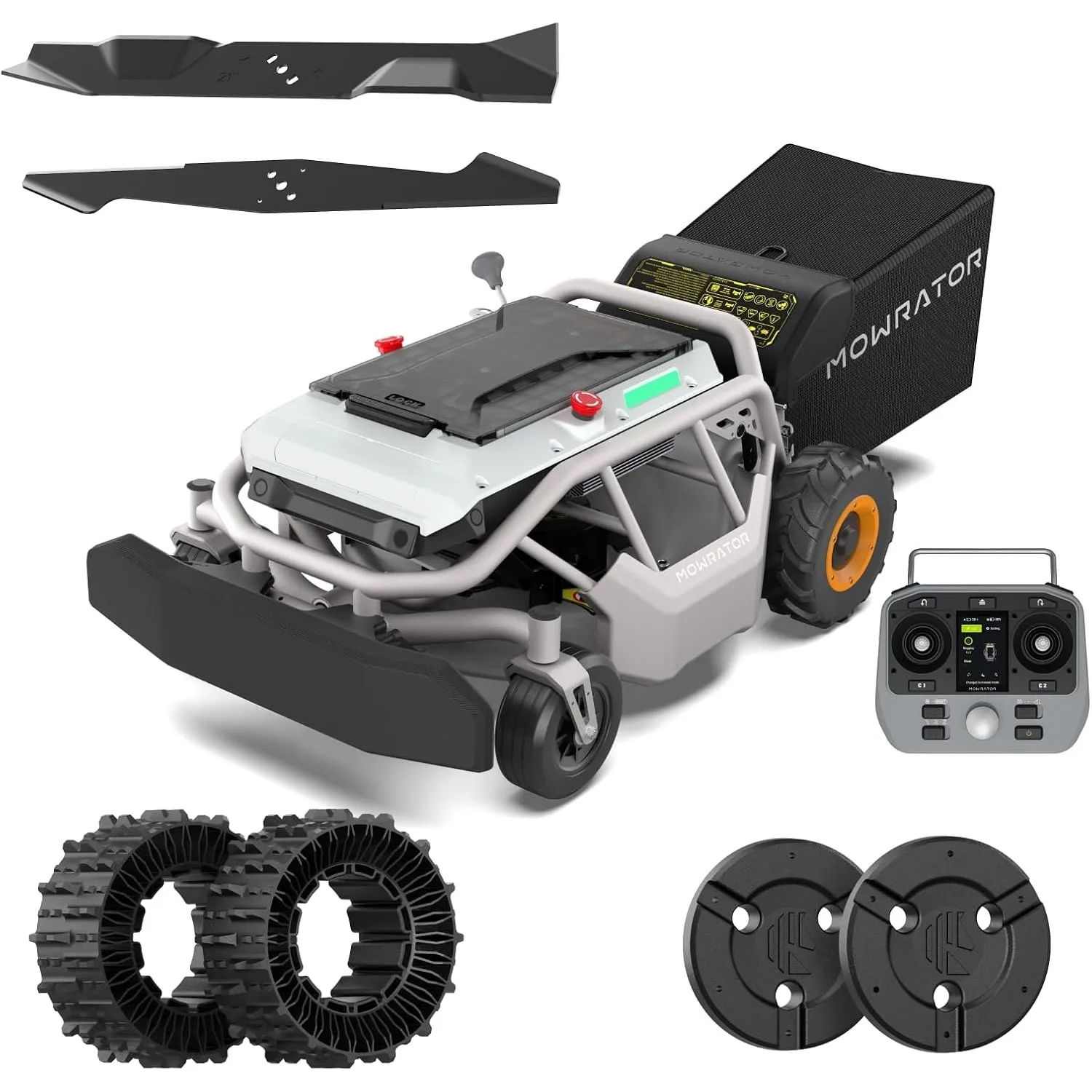 Mowrator S1 2WD18Ah Fernsteuerbarer Rasenmäher 53cm 24°(45%) 3-Jahreszeiten | Rasenpflege im Alltag, Feines Laubmulchen…