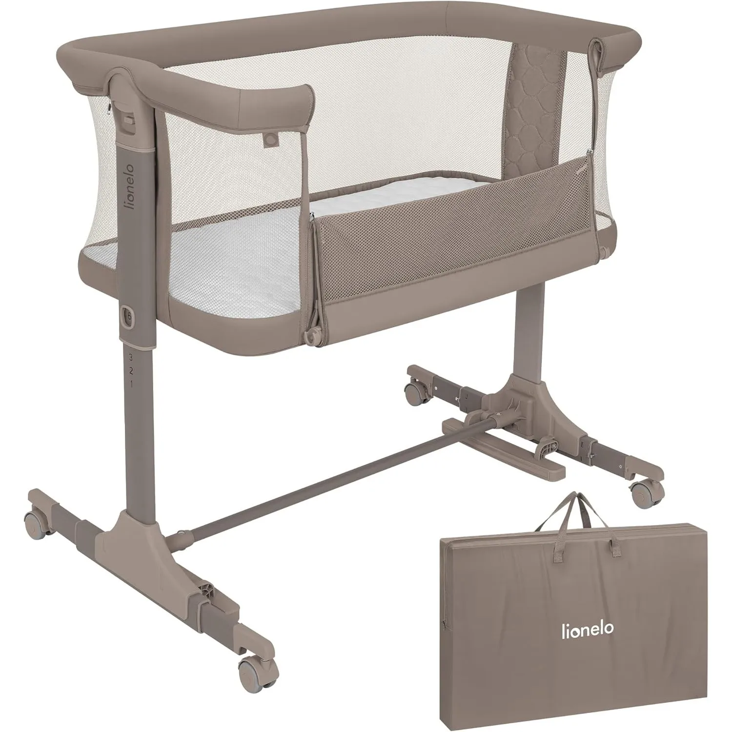 Lionelo Pari Beistellbett 3in1, 6-Fach höhenverstellbar