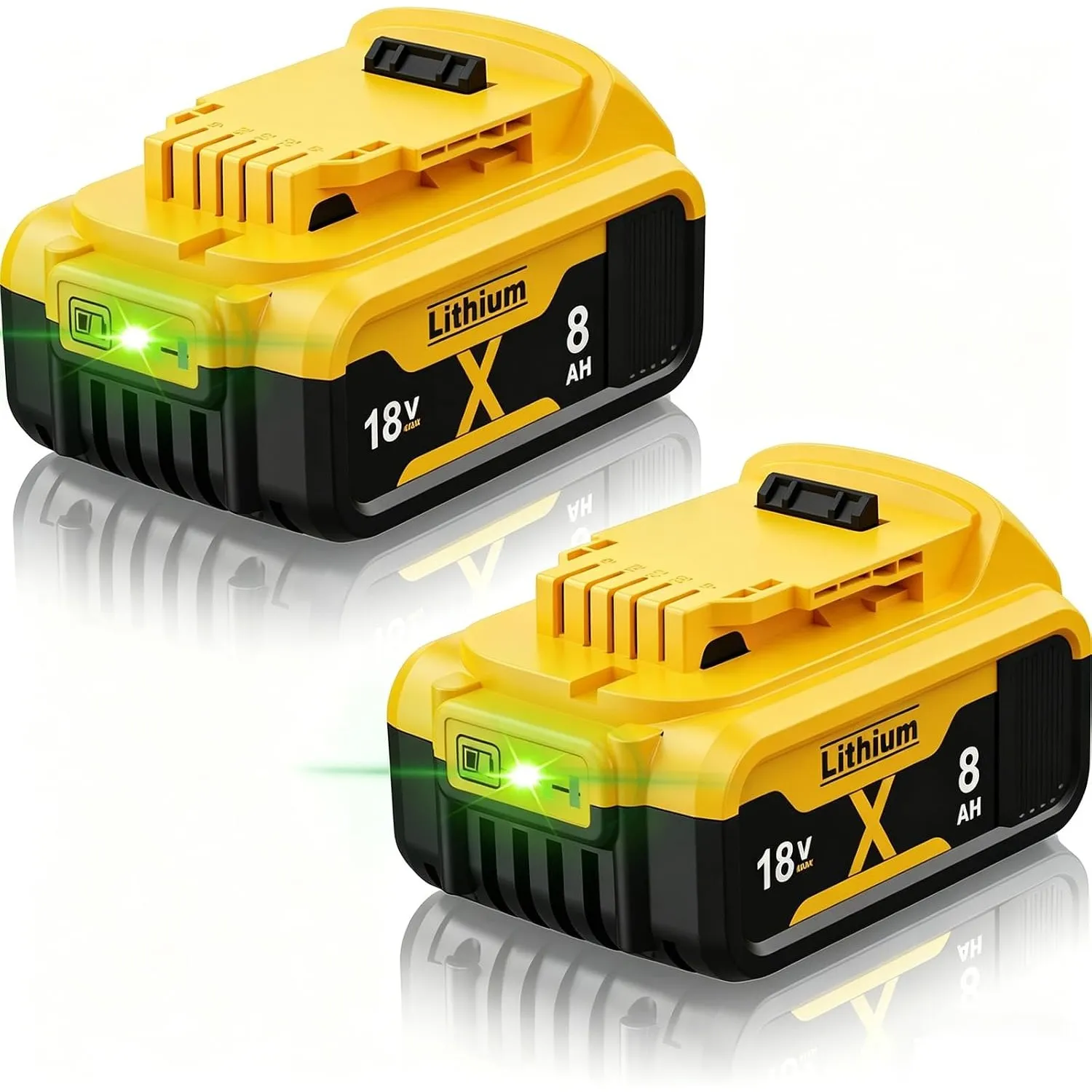 2Stück 8000mAh DCB182 Ersatzakku für Dewalt Akku 18V Kompatibel mit Dewalt Akku XR DCB184 DCB200DCB101 DCB107 DCB112 DC…