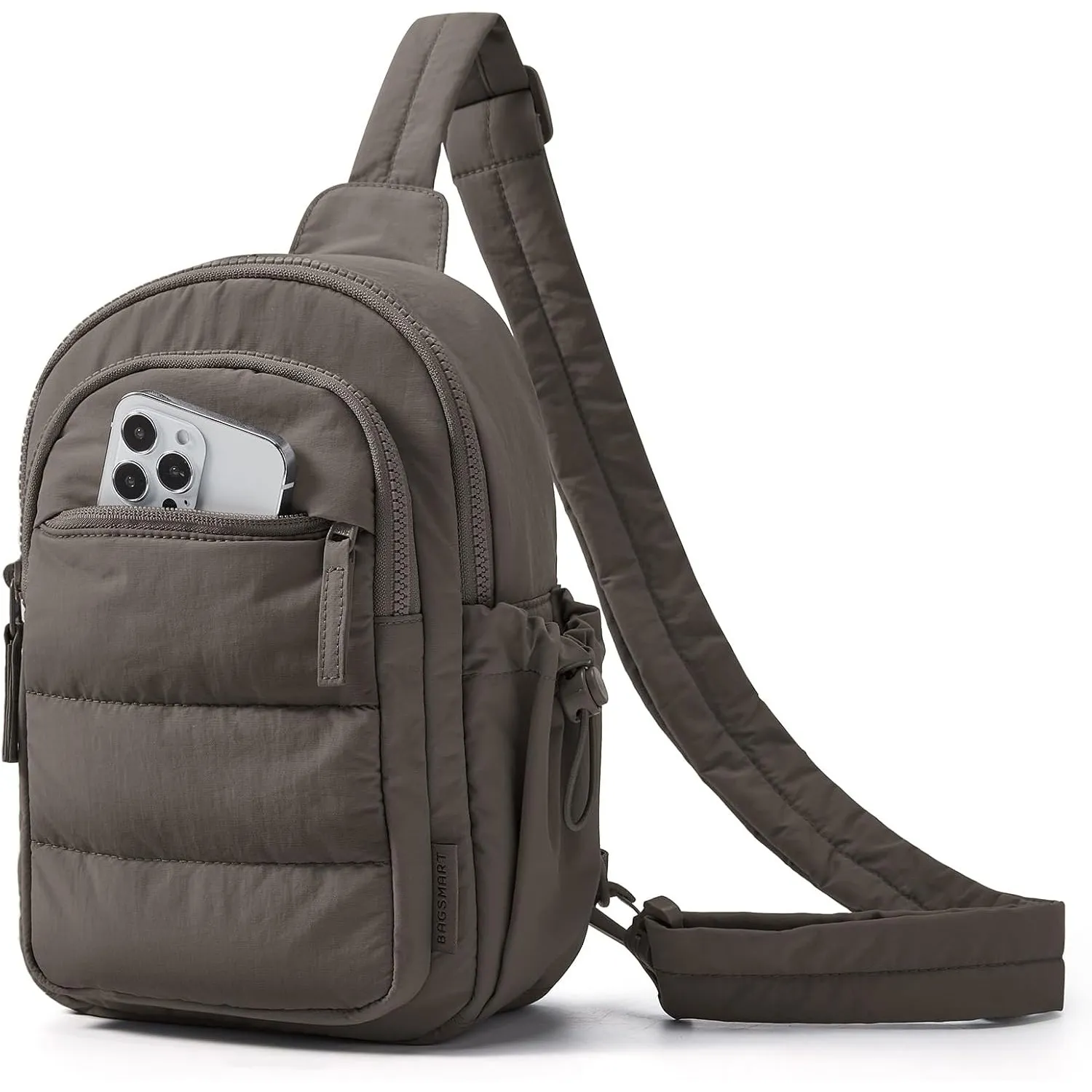 bagsmart Crossbody Bag Damen Brusttasche Puffer Umhängetasche, RFID Schutz