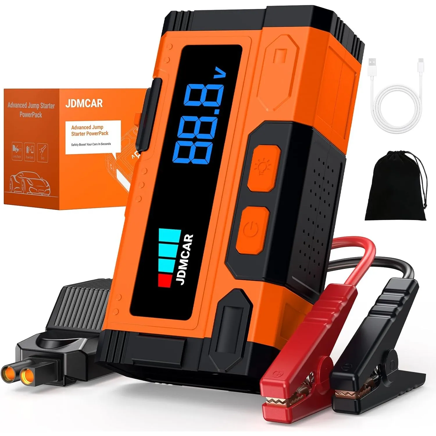 Starthilfe Powerbank für Pkw 𝟏𝟎𝟎𝟎𝟎𝐀 - JDMCAR 𝟏𝟒.𝟖𝐕 Auto Starthilfe Powerbank, Jumper Starter Powerbank mit LCD Bildschi…