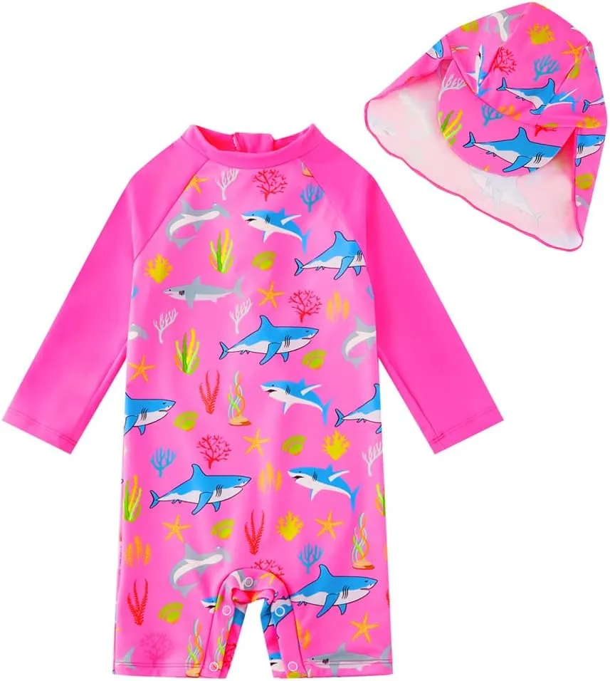 upandfast Baby Swimsuit with Buttons UV Protection Swimwear for Baby Girls