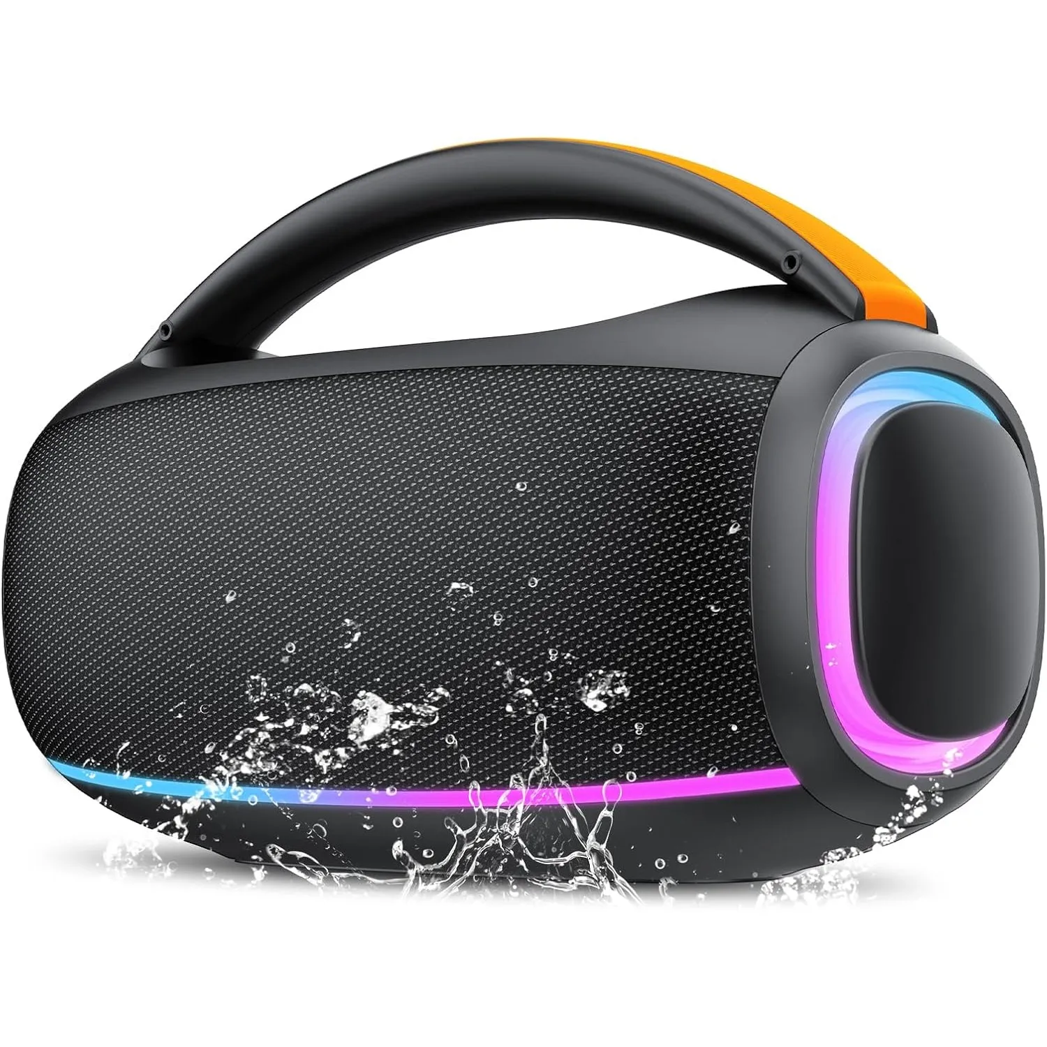 Bluetooth Lautsprecher mit Licht, Musikbox Bluetooth, Dualen Bass-Treibern, IPX7 Waterproof, TWS, AUX, TF, Bluetooth Bo…