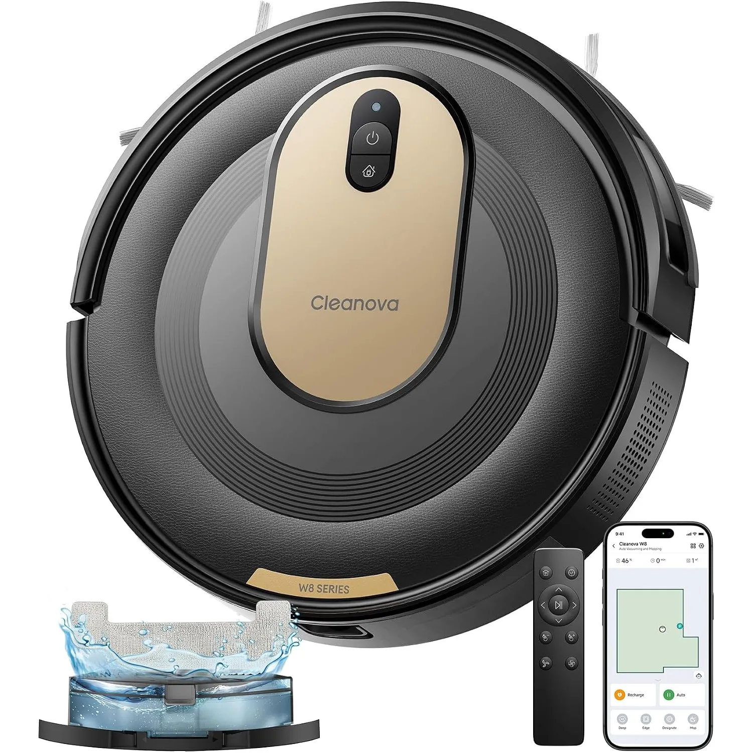 Vexilar W8 Saugroboter mit Wischfunktion, 5000Pa & 130 Min Laufzeit Staubsauger Roboter, Gyroskop-Navigation, Anti-Tang…