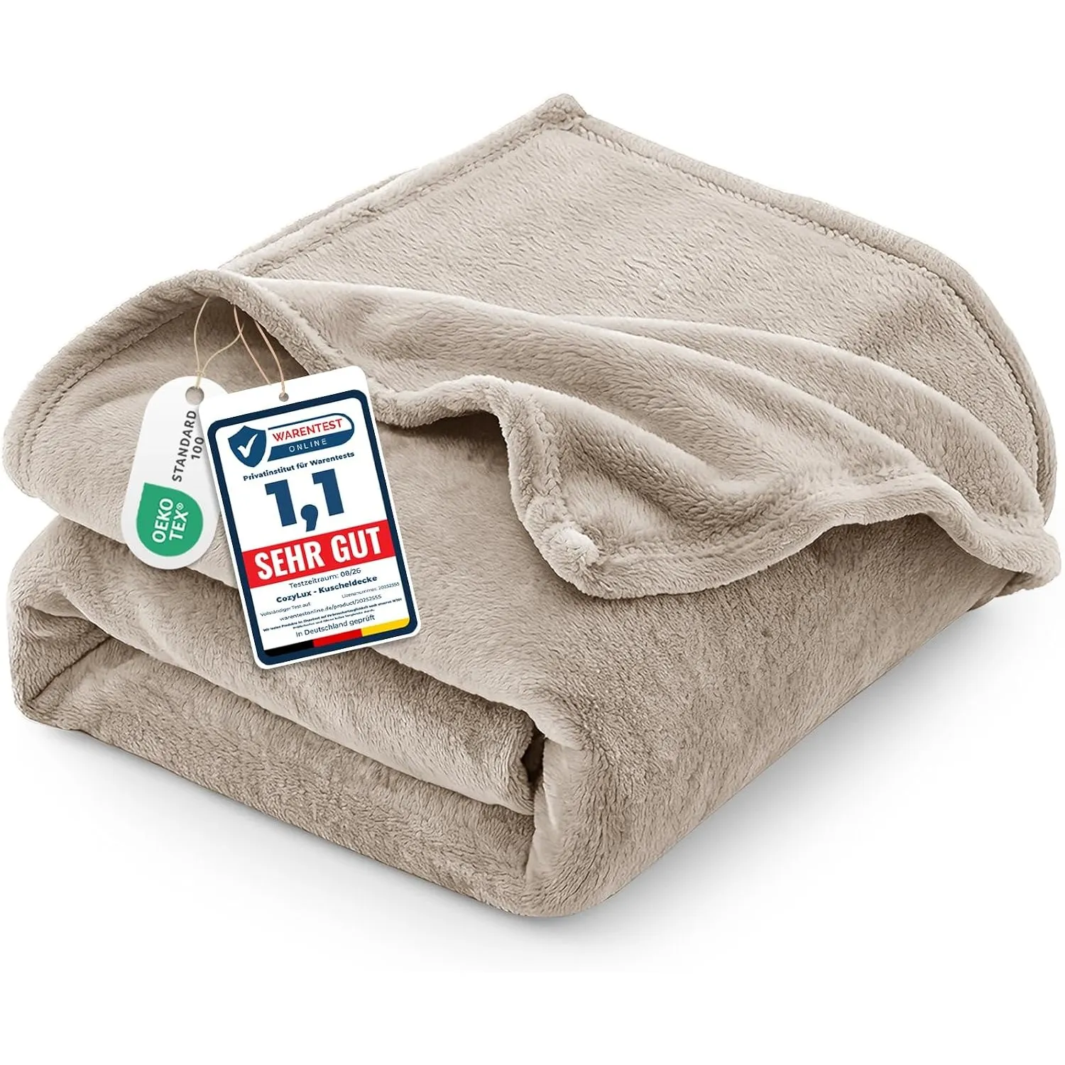CozyLux Kuscheldecke Flauschig Decke 230x270 cm Beige