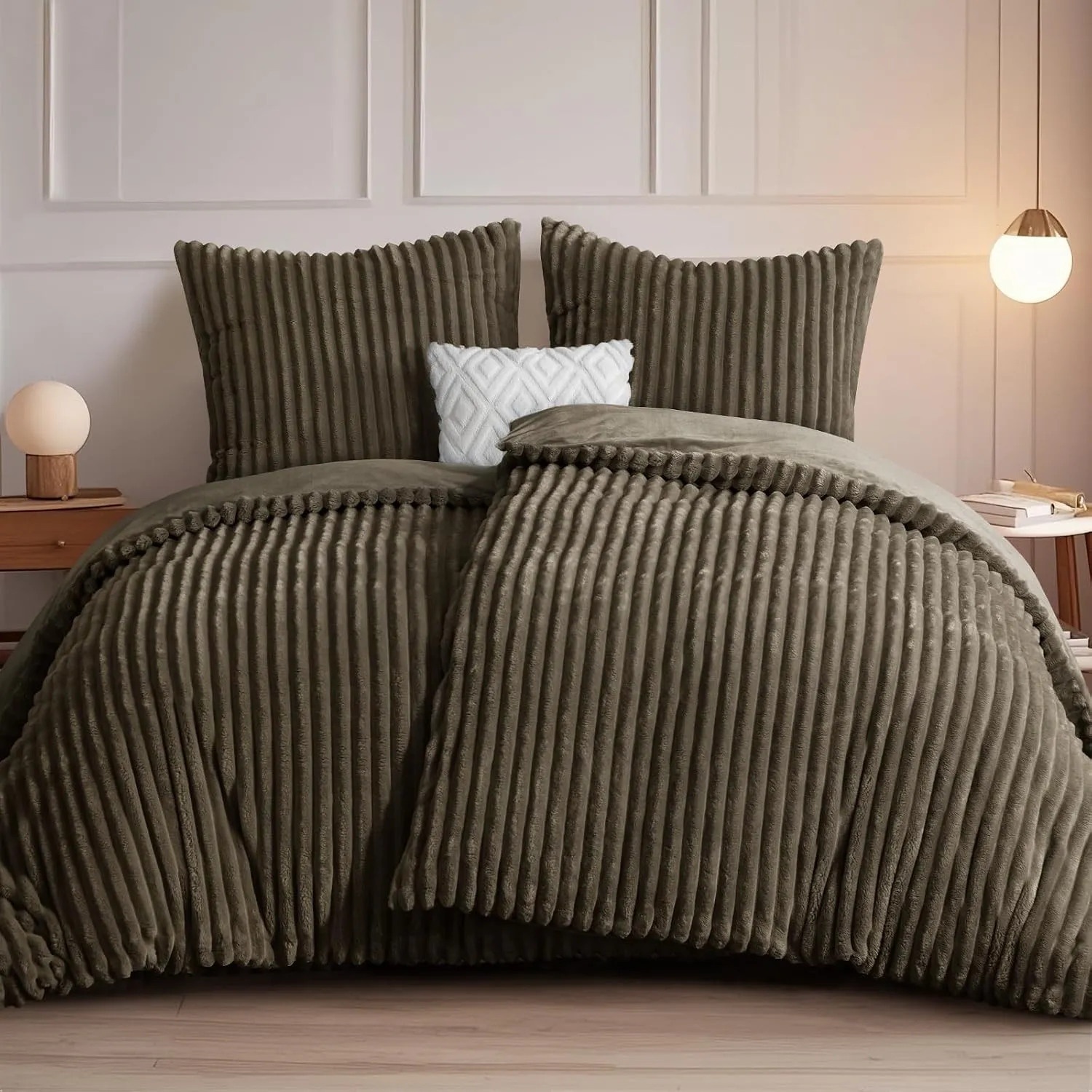 RUIKASI Winter Flanell Bettwäsche 135 x 200 4teilig Braun, Plüsch und Warm