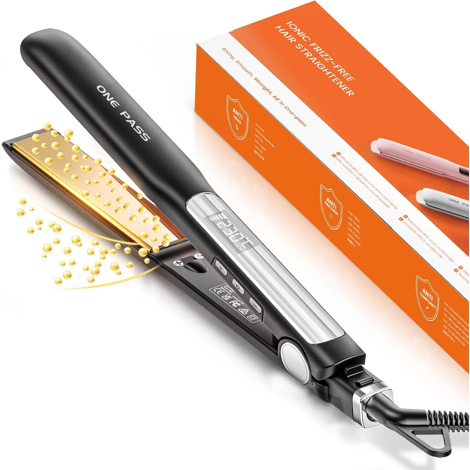 Faszin 2 in 1 Glätteisen Locken und Glätten, 20s Schnellaufheizung, Titanplatten Ionen Haarglätter für einen glatten St…