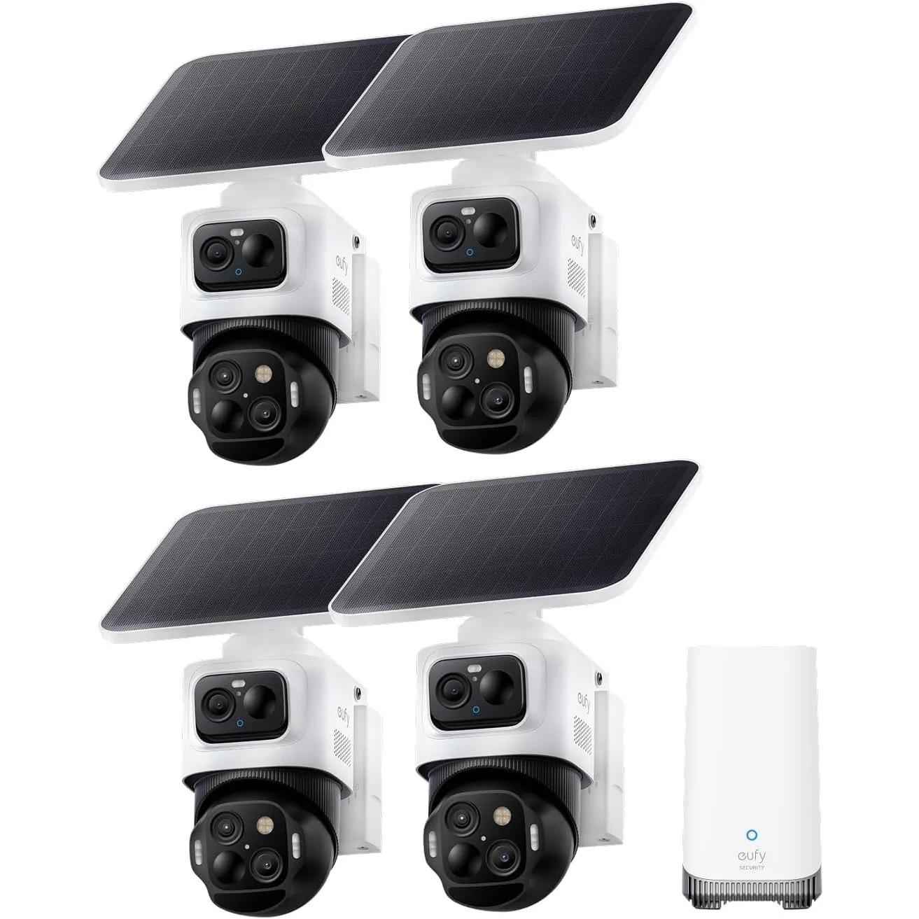 ANKER eufyCam S4 4‑Kamera‑Set, Überwachungskamera Außen, Farbnachtsich