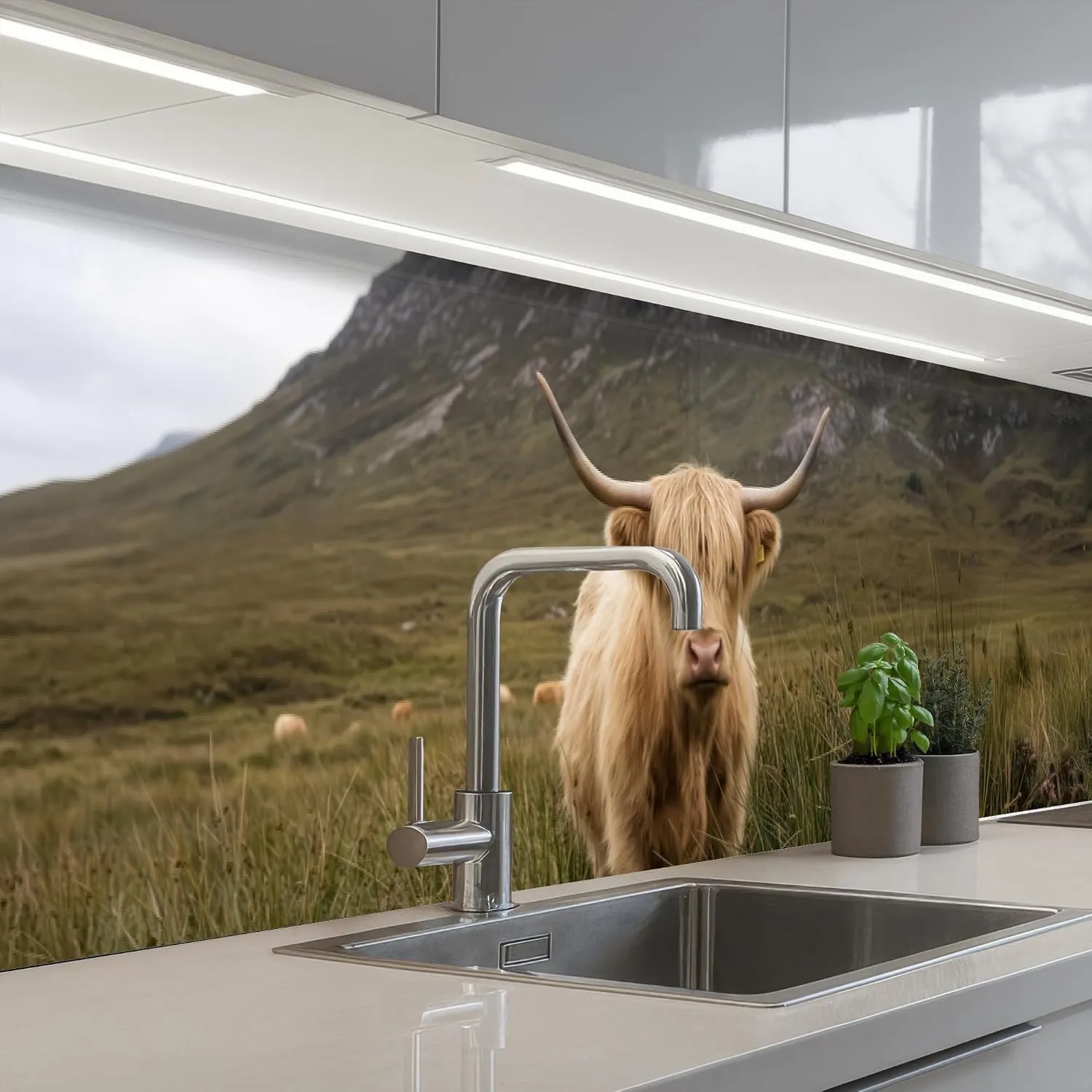 KitchenYeah© Spritzschutz Küchenrückwand Küche Abwaschbar Selbstklebend | 80x400 cm - Küchenwand Küchenfront Küchen Rüc…