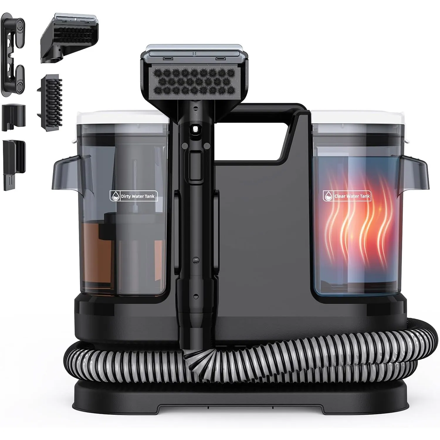 Lubluelu Nasssauger Waschsauger, 1400 W, 22kPa, erhitzt Wasser, Tiefschwarz