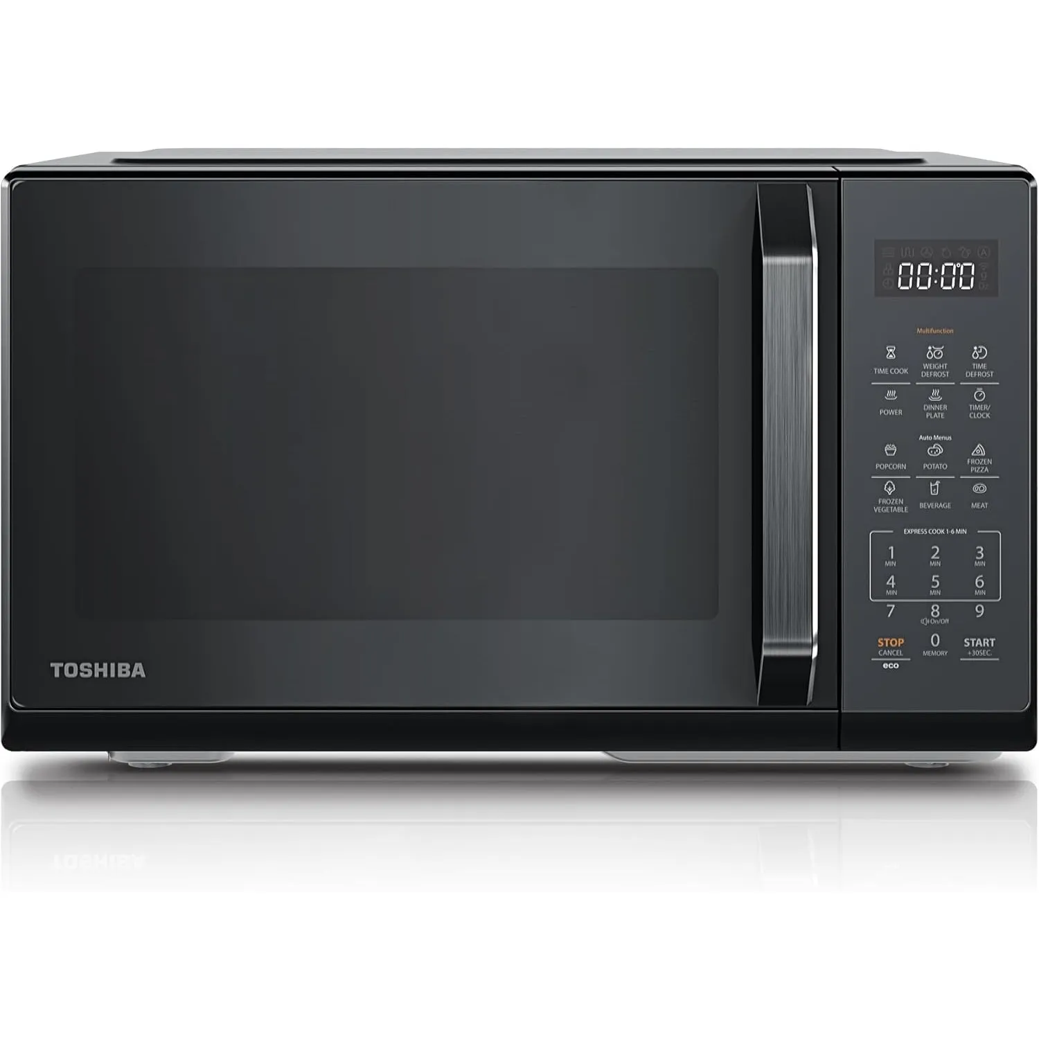 TOSHIBA Mikrowelle in Spiegel-Schwarz, 23 Liter, 800 W, Digitale Solo-Mikrowelle mit 11 Leistungsstufen, 6 Automatikpro…