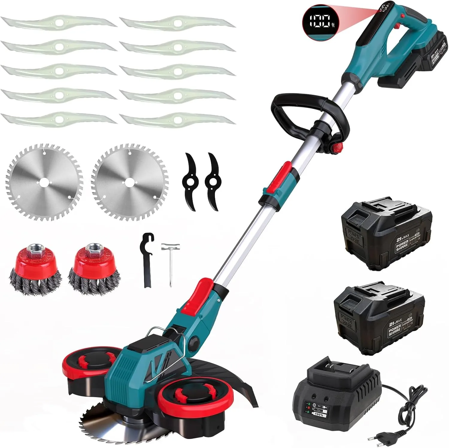 Battery Grass Trimmer for Makita Batteries, 3-in-1 Edge Cutter & Grass Trimmer with Weed Brush, Lawn Edging Cutter, Bru…