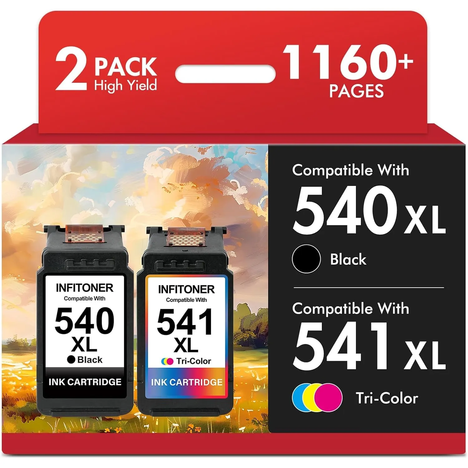 540XL 541XL PG 540 CL 541 XL Druckerpatronen Multipack TS5150 MG3600 Kompatibe für Canon Druckerpatronen 540 541 Schwar…