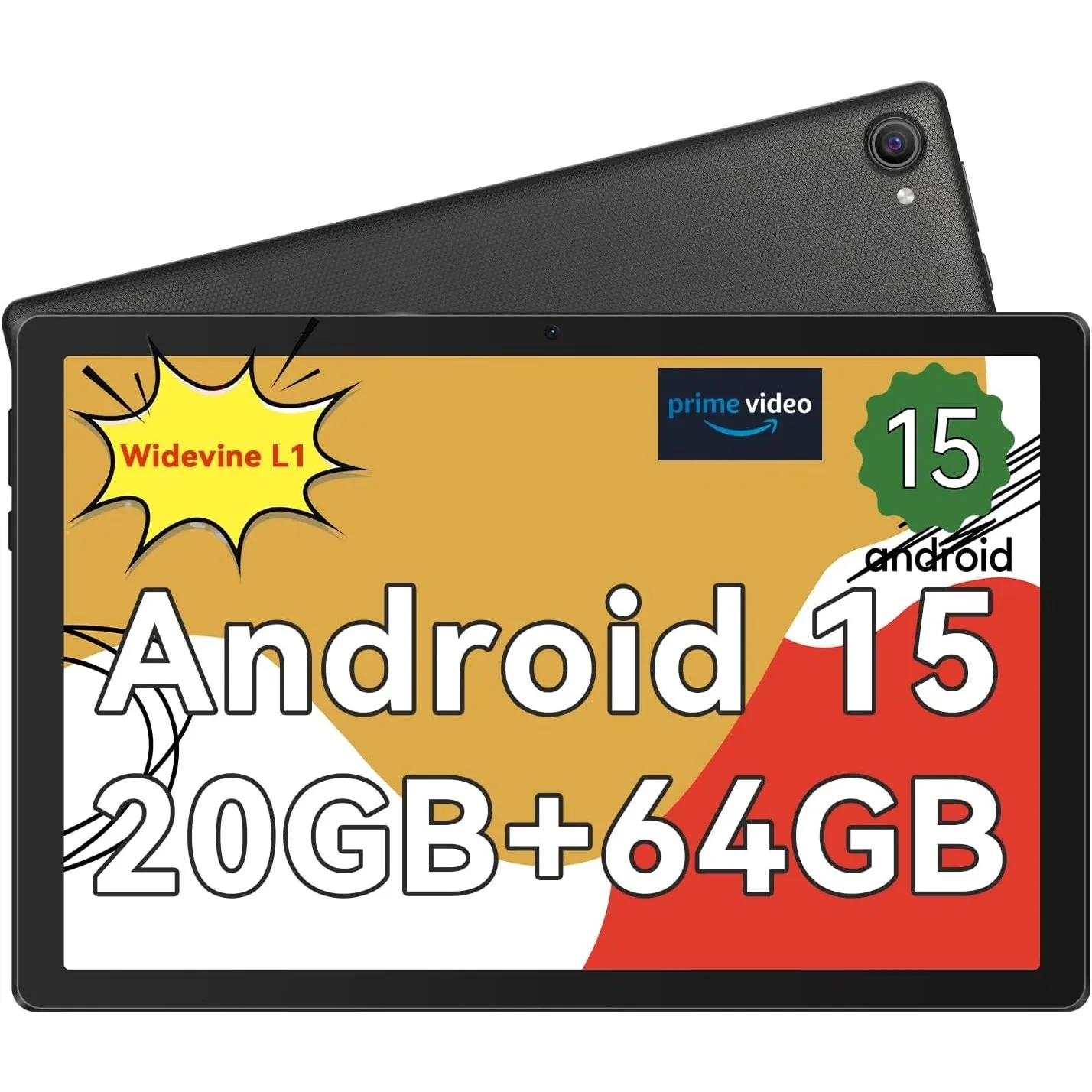 Whitedeer Android Tablet 10 Zoll - Android 15 Octa Core Gaming Tablet mit 20GB+64GB+1TB TF, Tablet PC mit OTG-Übertragu…