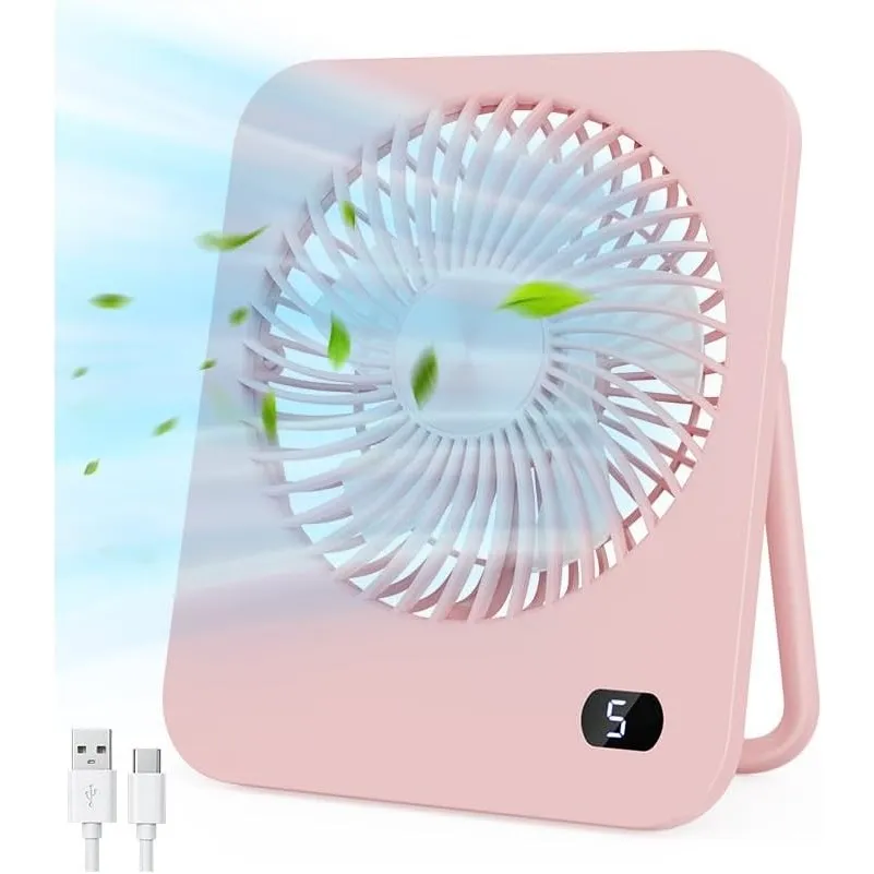 Tischventilator, 5 Geschwindigkeiten USB Mini Ventilator, Sehr Leise & Starker, Kleiner Ventilator mit 180° Schwenkbare…